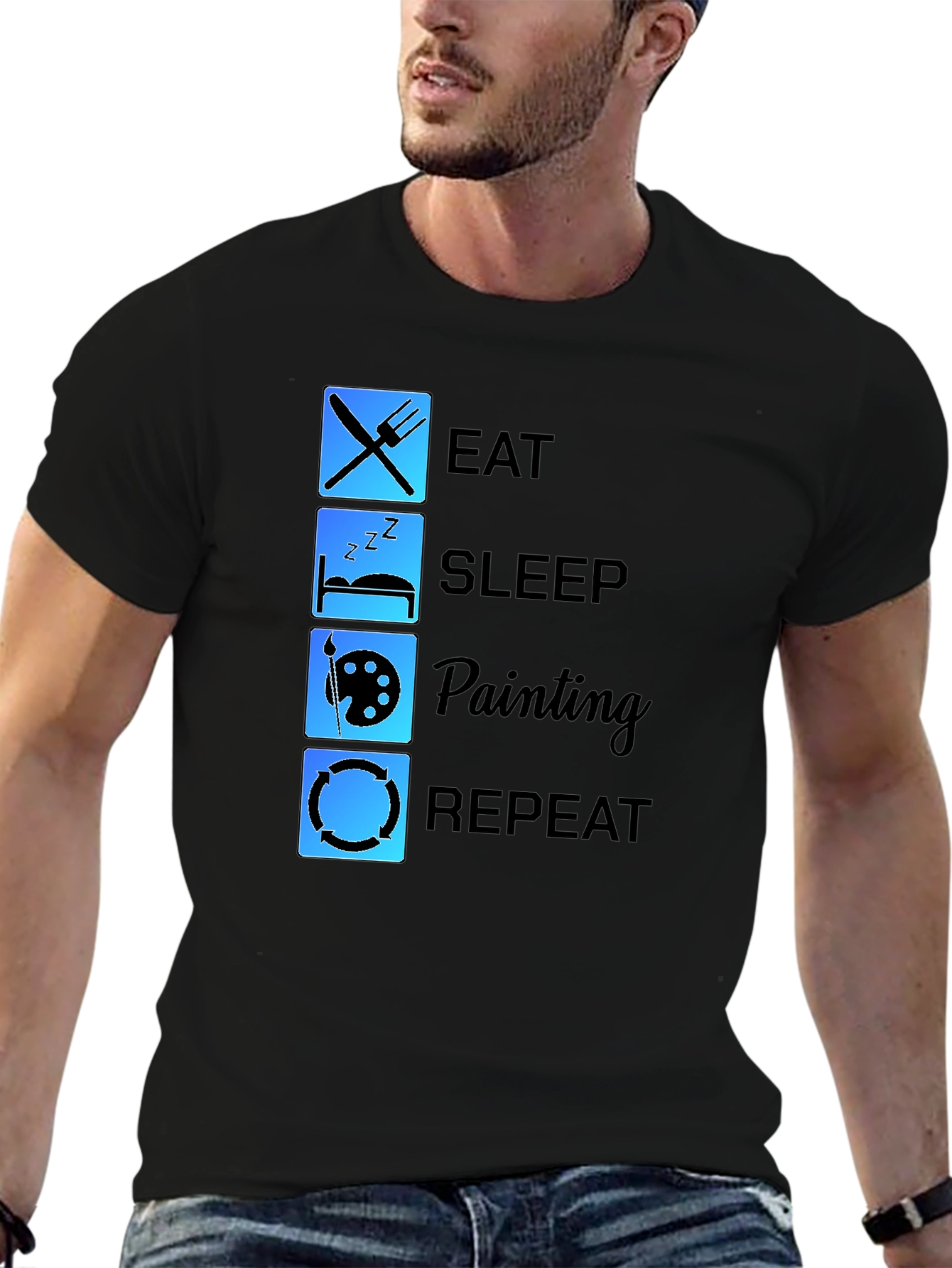 Eat Sleep Painting Repeat T-Shirt Artist Tee