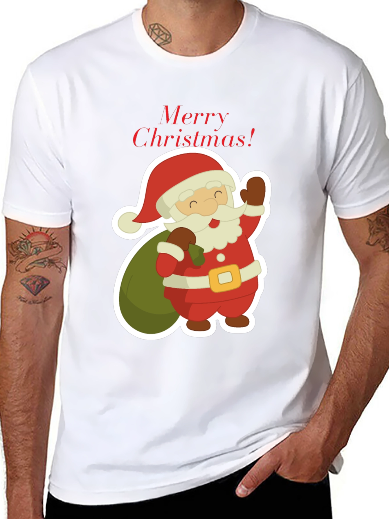 Festive Santa Claus Merry Christmas T-Shirt