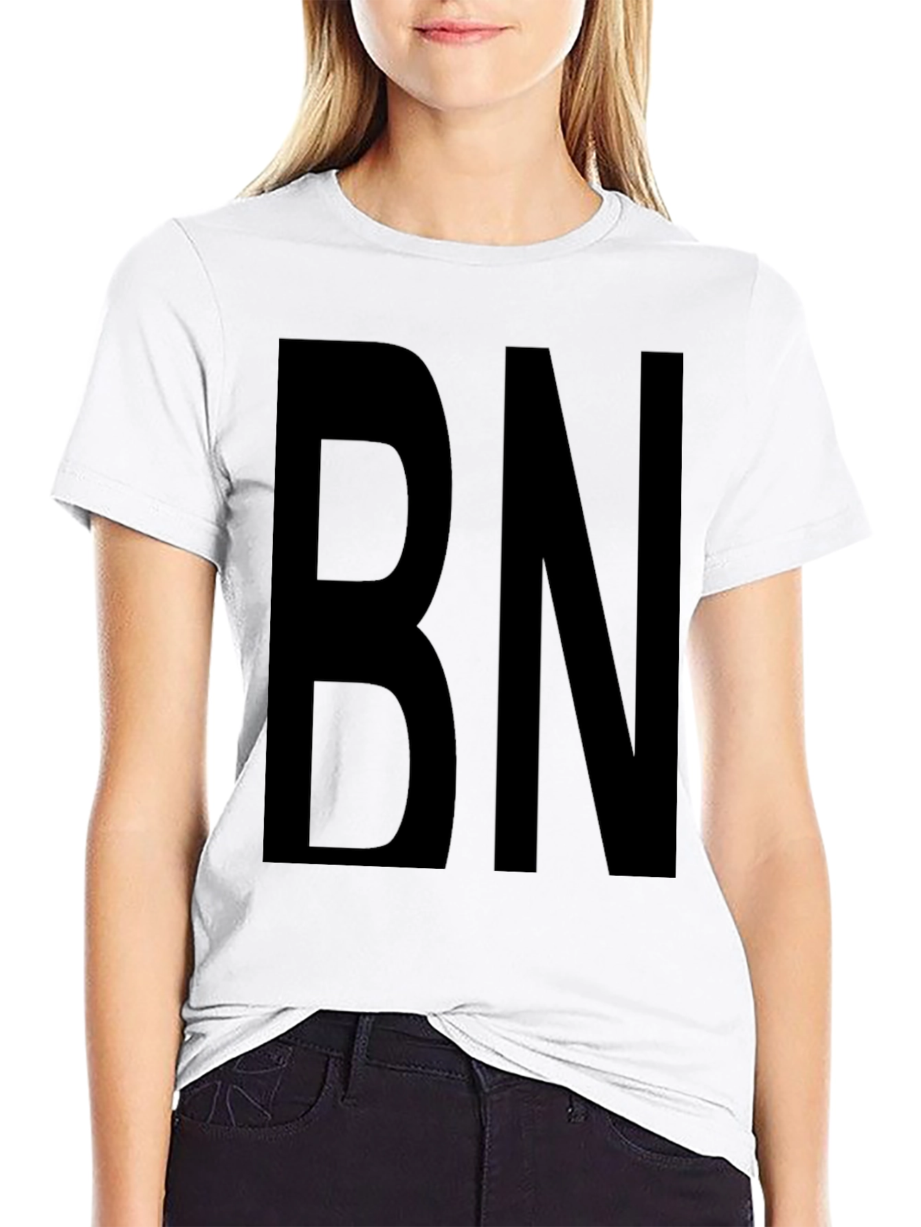 Bold Initial Tee - Black Graphic T-Shirt