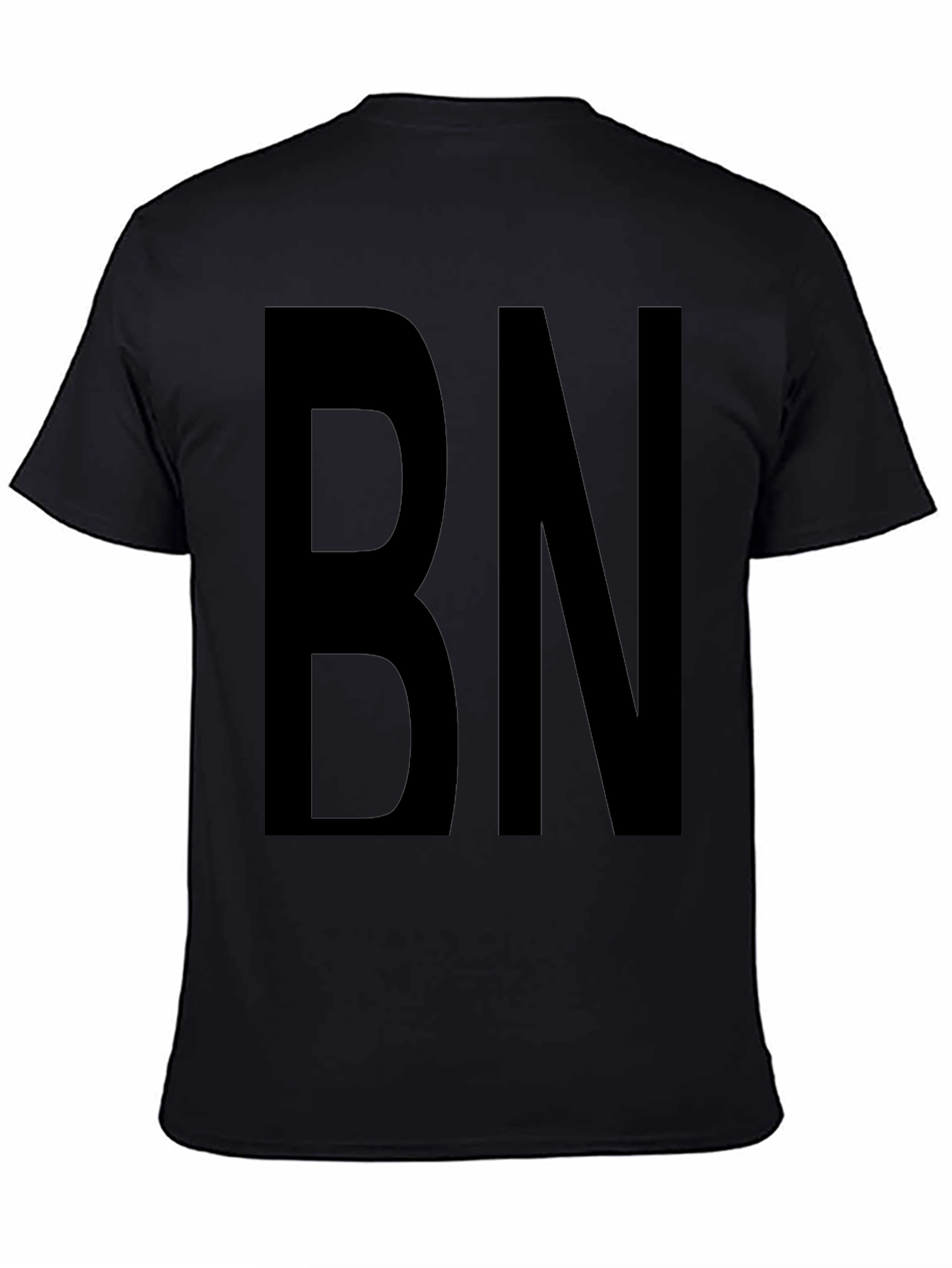 Bold Initial Tee - Black Graphic T-Shirt
