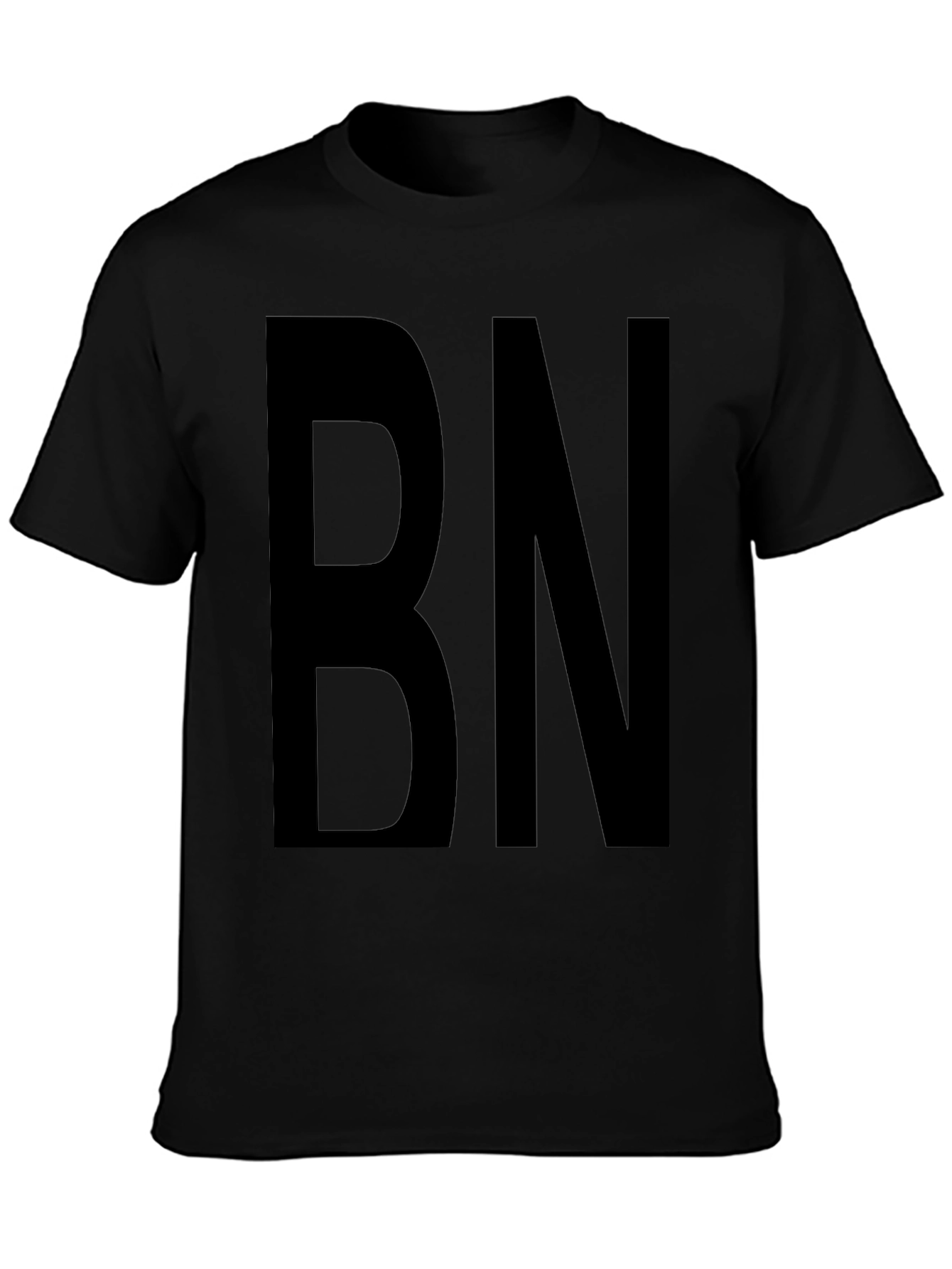 Bold Initial Tee - Black Graphic T-Shirt