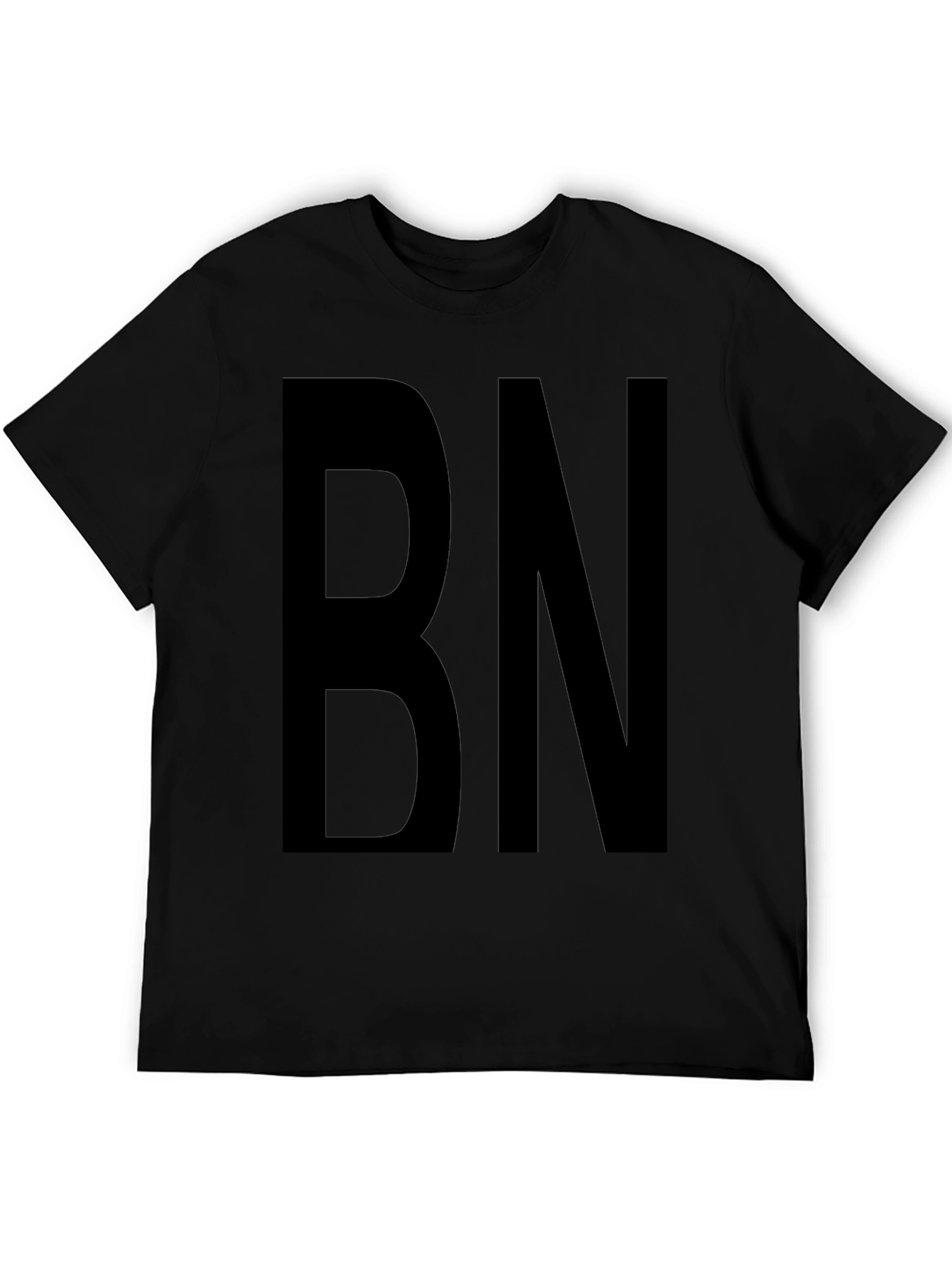Bold Initial Tee - Black Graphic T-Shirt
