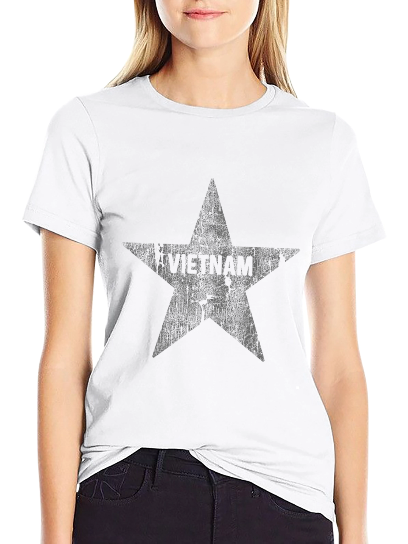Distressed Star Graphic Black T-Shirt