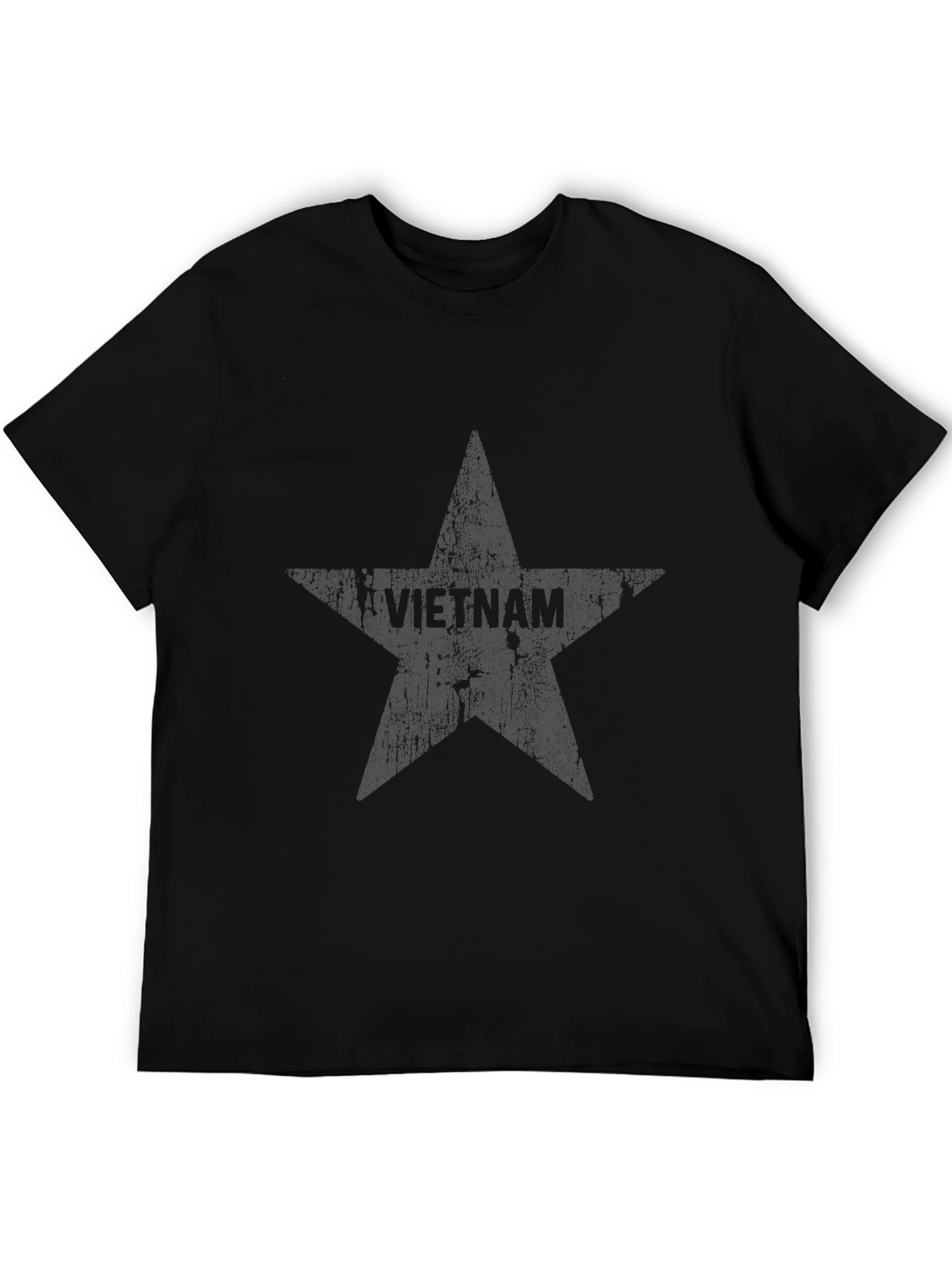 Distressed Star Graphic Black T-Shirt
