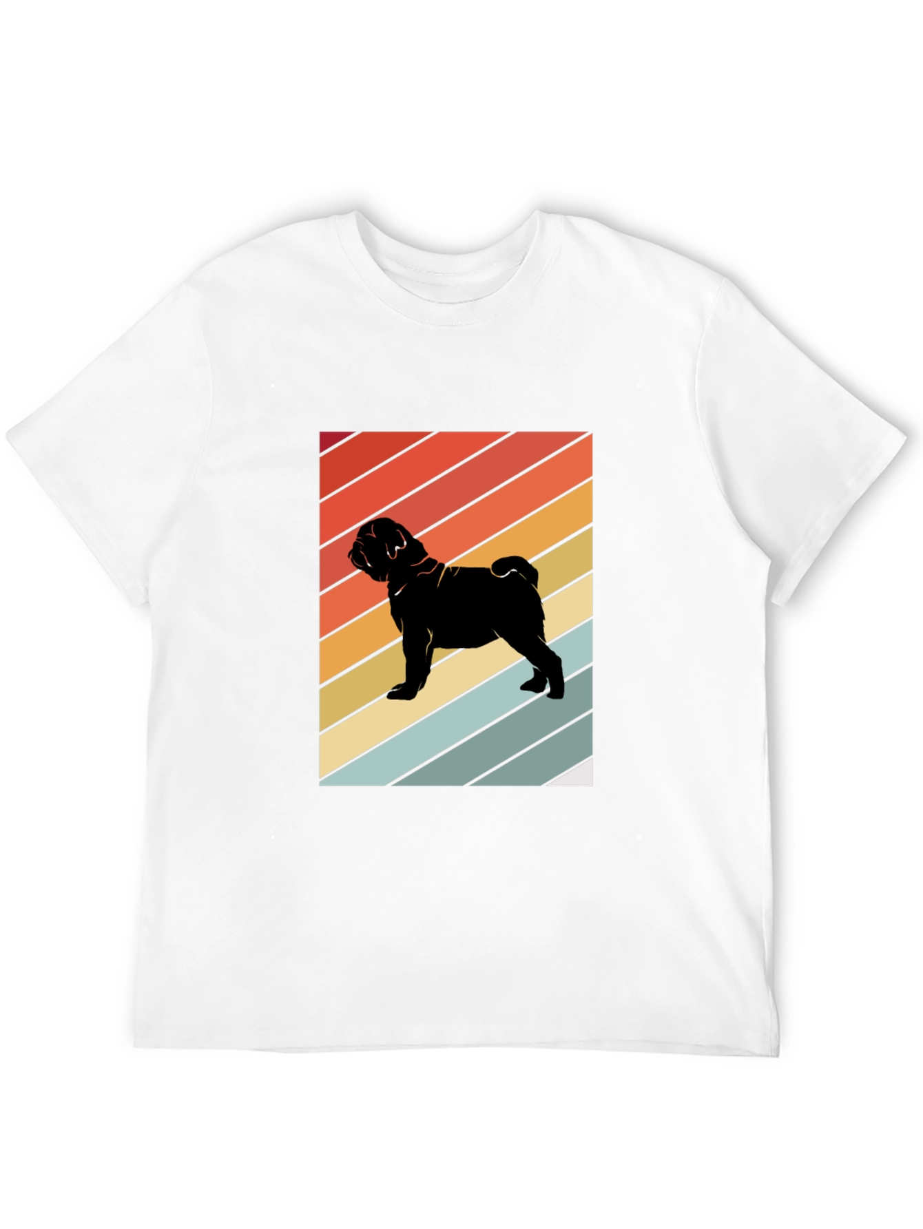 Retro Pug Graphic Tee - Black T-Shirt