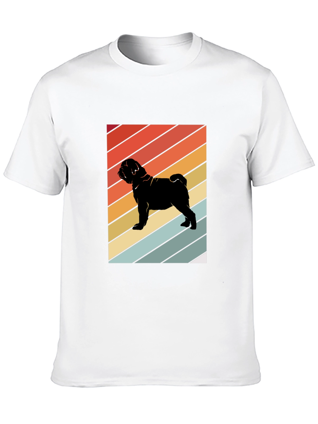 Retro Pug Graphic Tee - Black T-Shirt