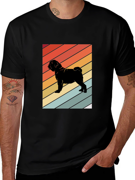 Retro Pug Graphic Tee - Black T-Shirt