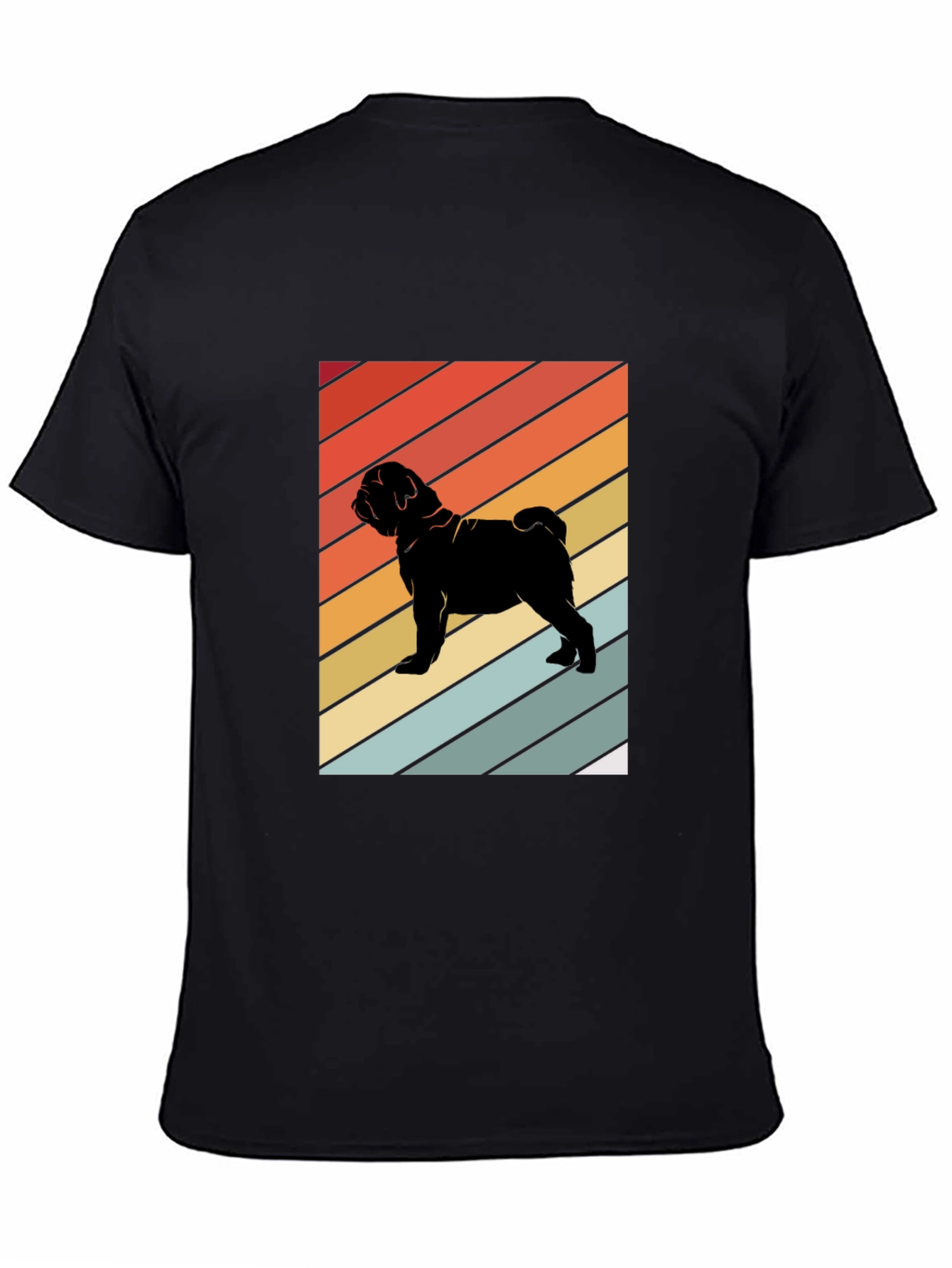Retro Pug Graphic Tee - Black T-Shirt