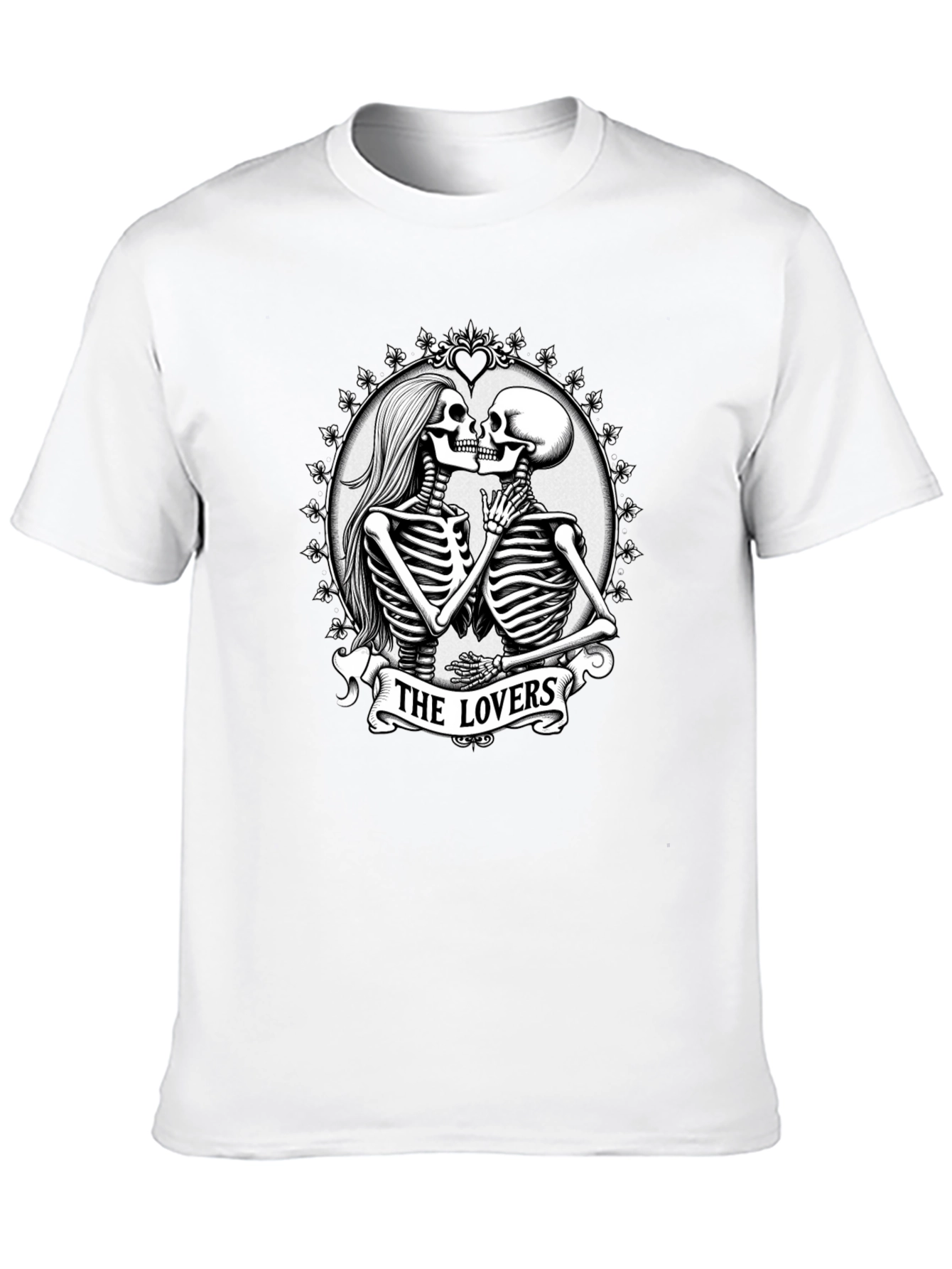 The Lovers Skeleton Graphic T-Shirt - Gothic Romance Tee