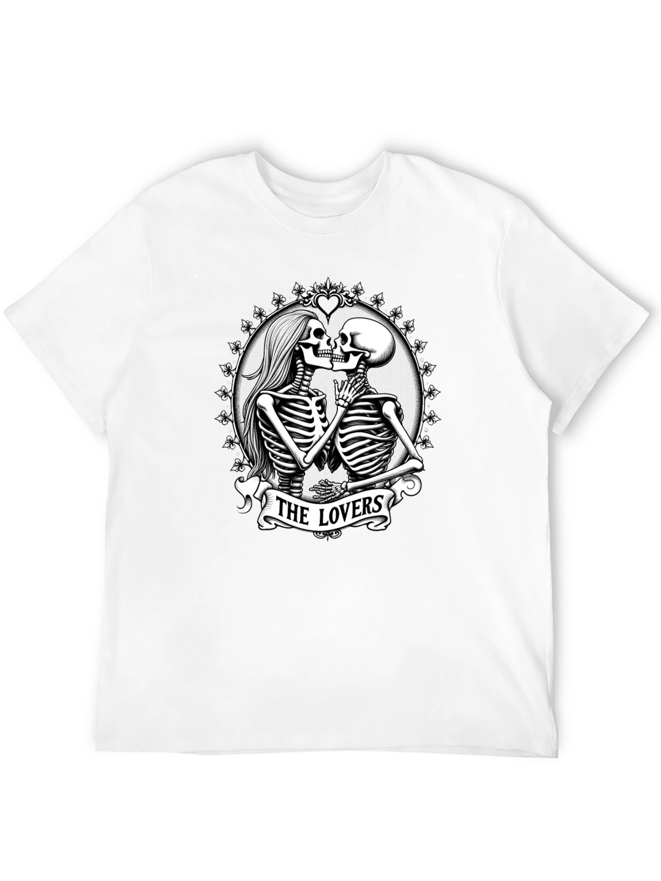 The Lovers Skeleton Graphic T-Shirt - Gothic Romance Tee