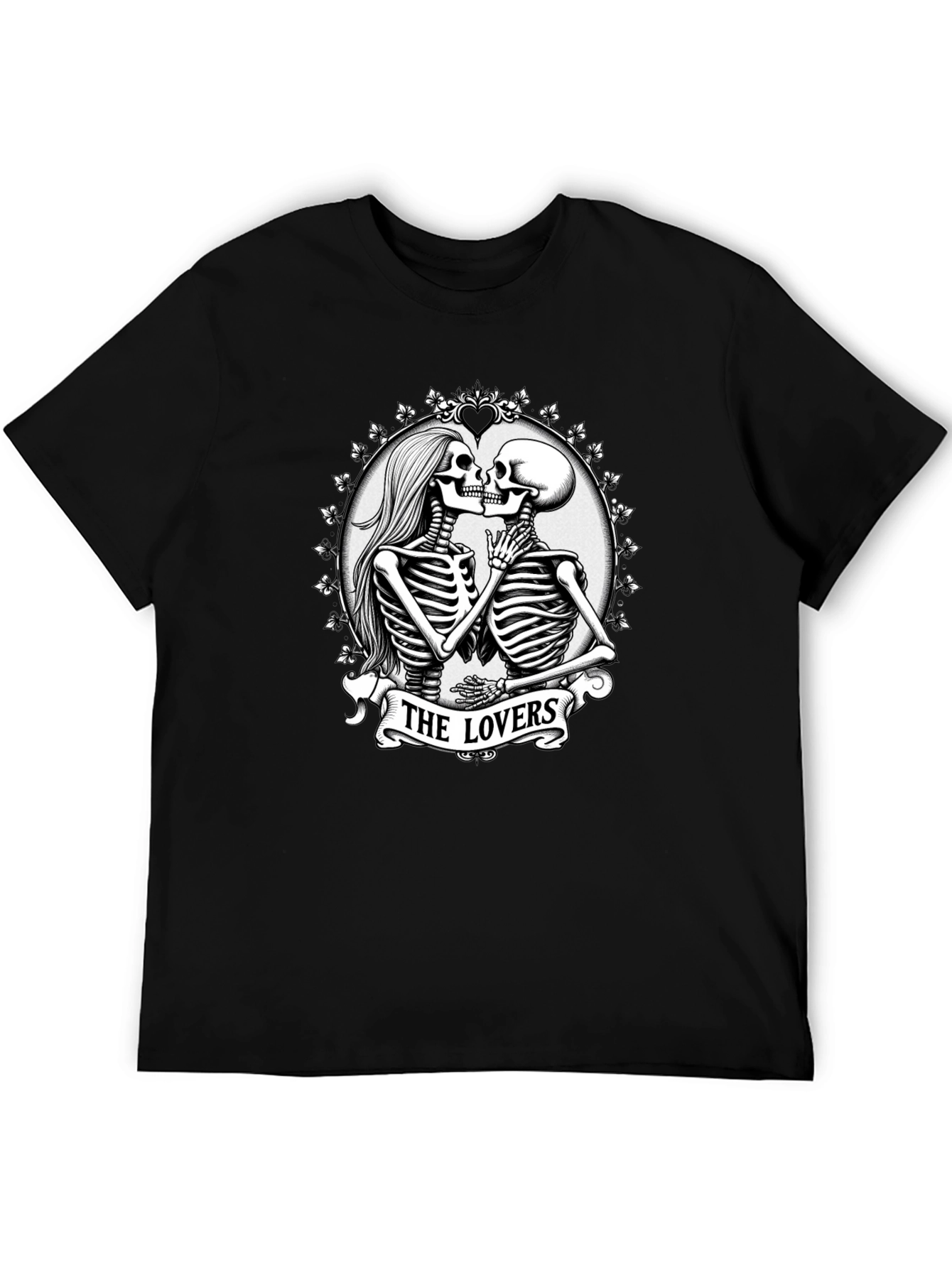 The Lovers Skeleton Graphic T-Shirt - Gothic Romance Tee