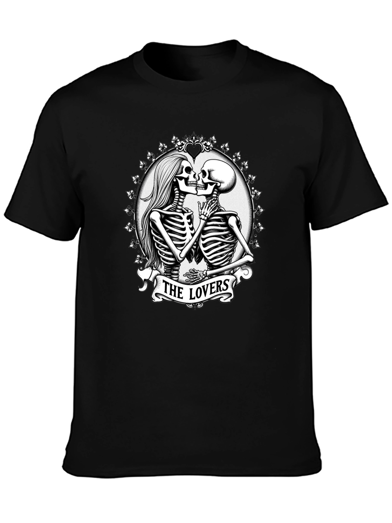The Lovers Skeleton Graphic T-Shirt - Gothic Romance Tee