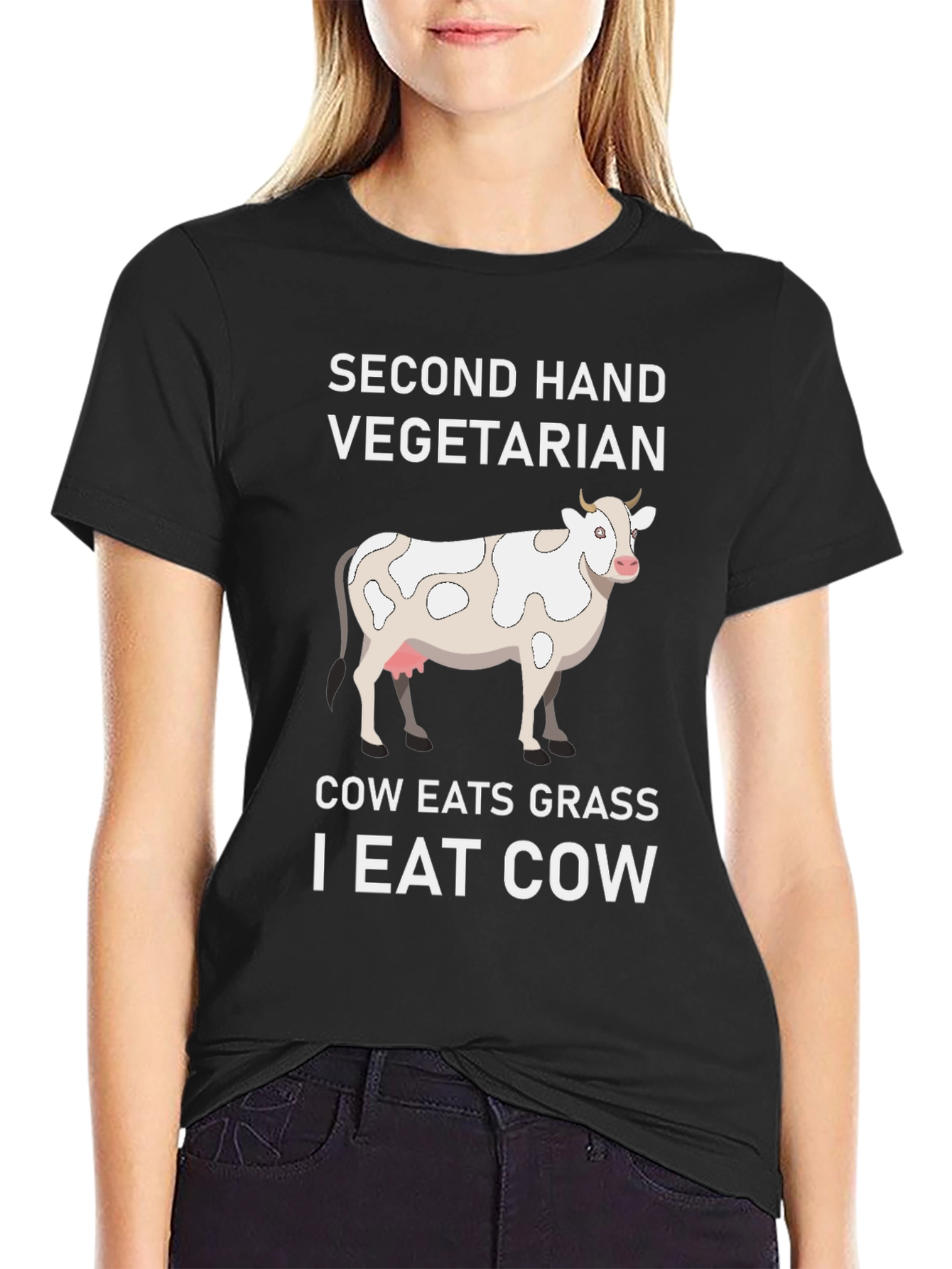 Second Hand Vegetarian Cow Graphic Tee