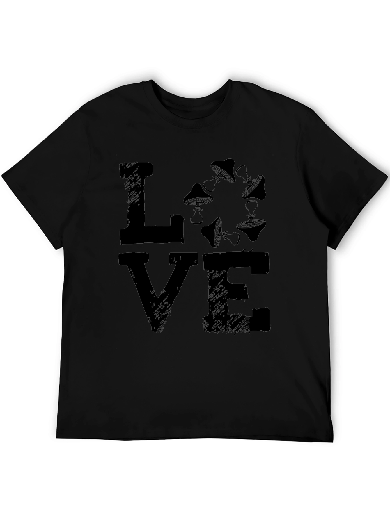 Love Mushrooms Graphic Tee - Black