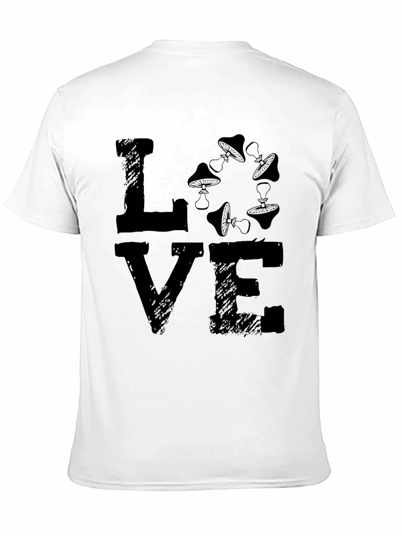 Love Mushrooms Graphic Tee - Black