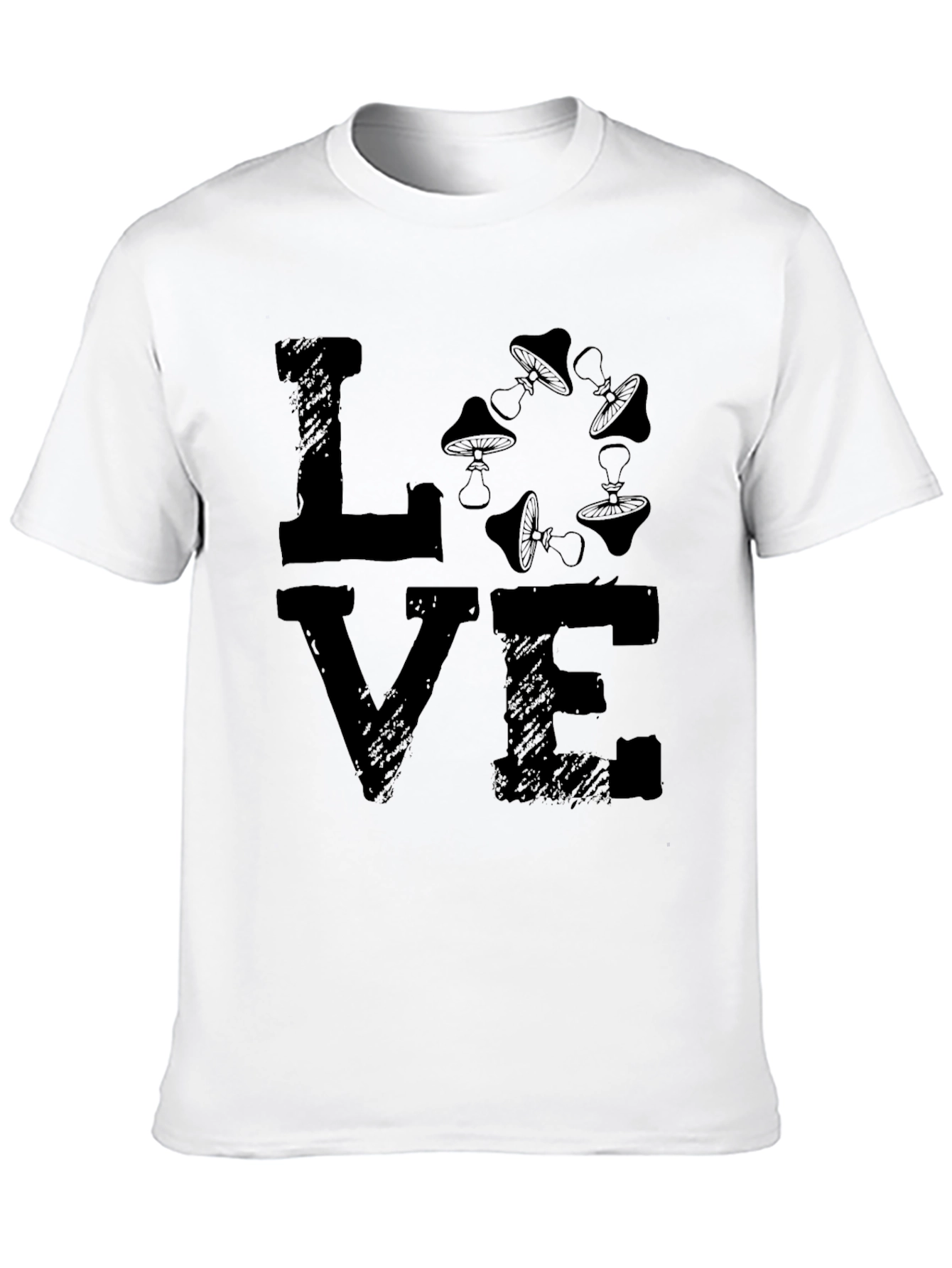 Love Mushrooms Graphic Tee - Black