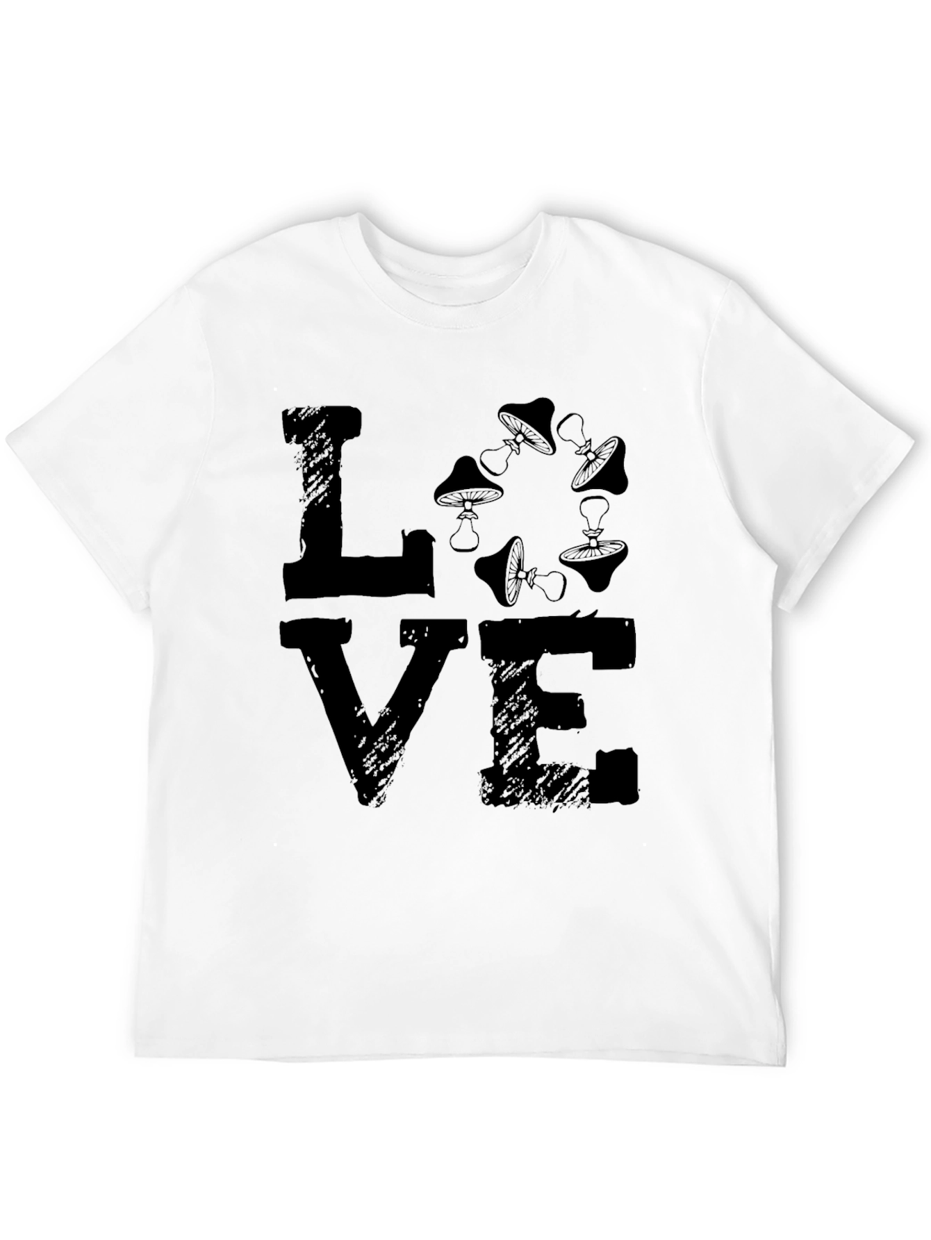 Love Mushrooms Graphic Tee - Black