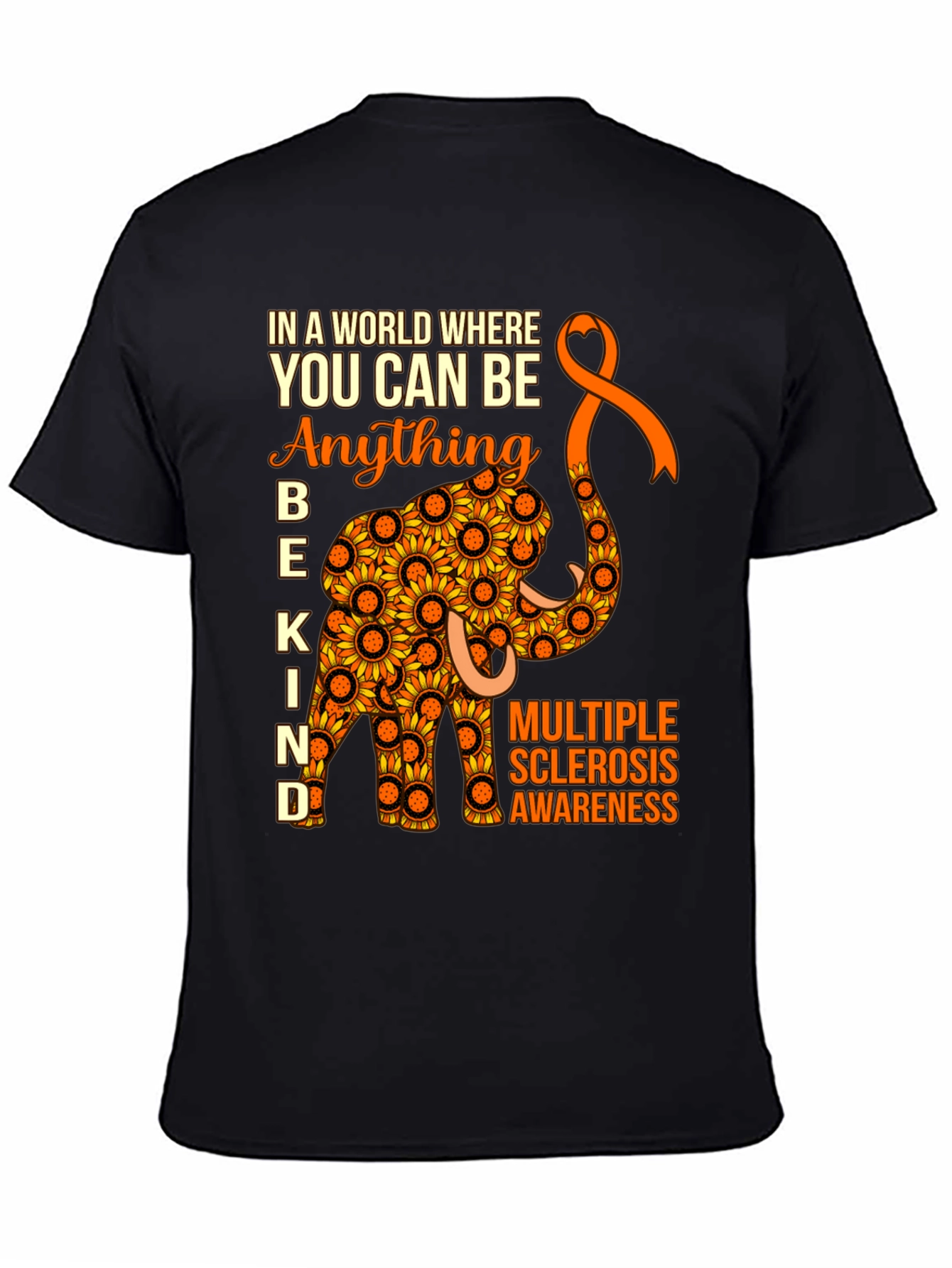 Multiple Sclerosis Awareness Sunflower Elephant T-Shirt