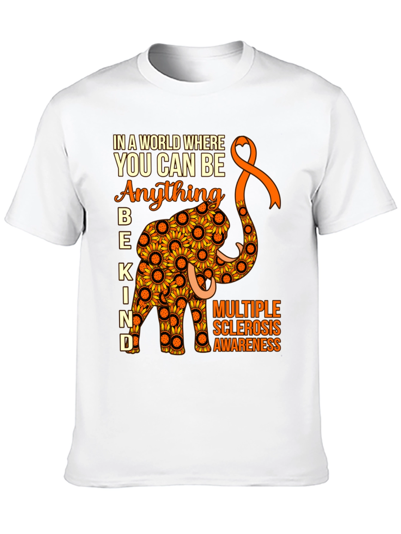 Multiple Sclerosis Awareness Sunflower Elephant T-Shirt