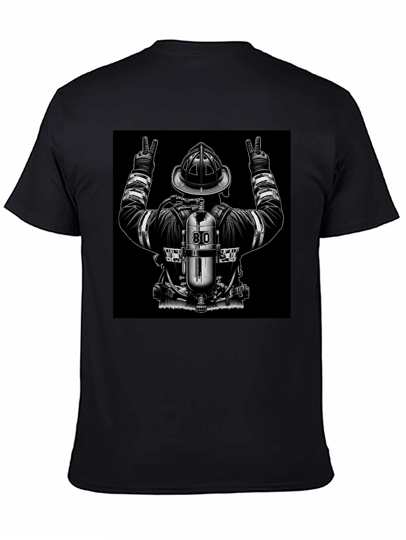 Firefighter Peace Sign Graphic T-Shirt