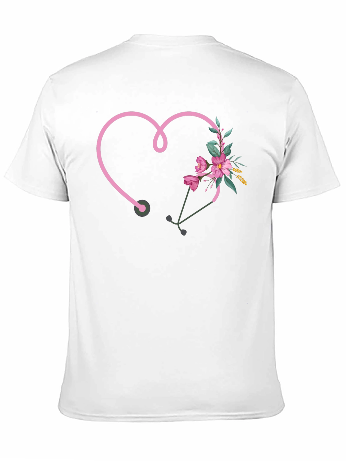 Floral Stethoscope Heart T-Shirt