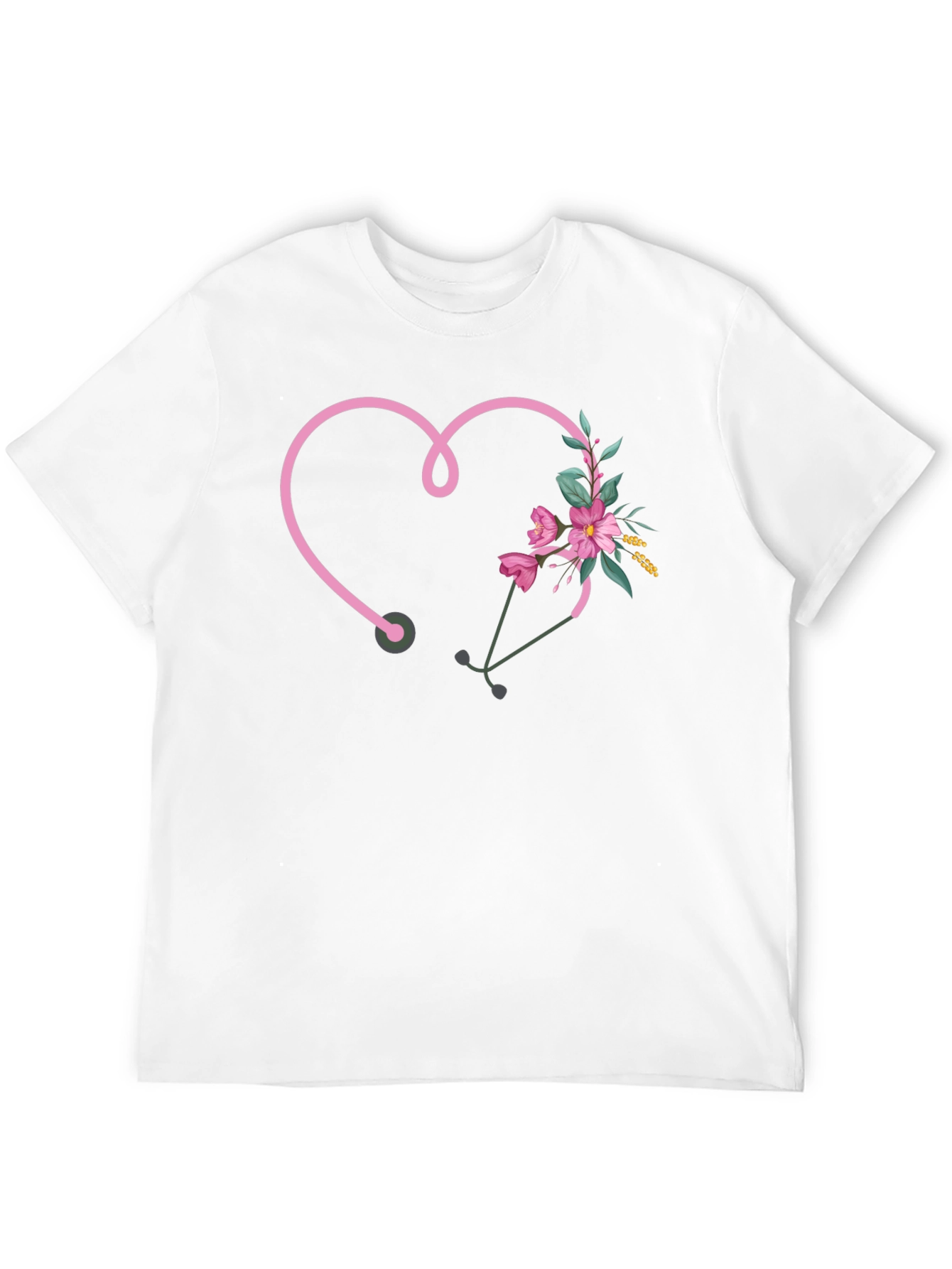 Floral Stethoscope Heart T-Shirt
