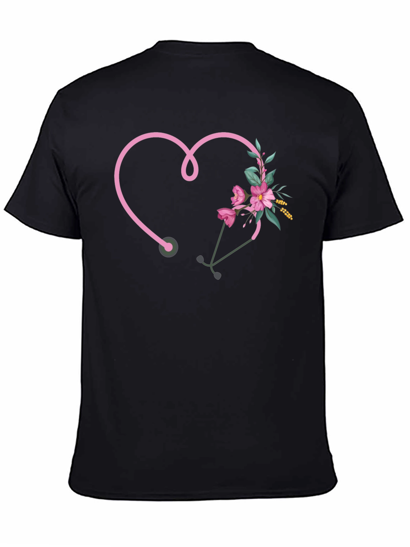Floral Stethoscope Heart T-Shirt