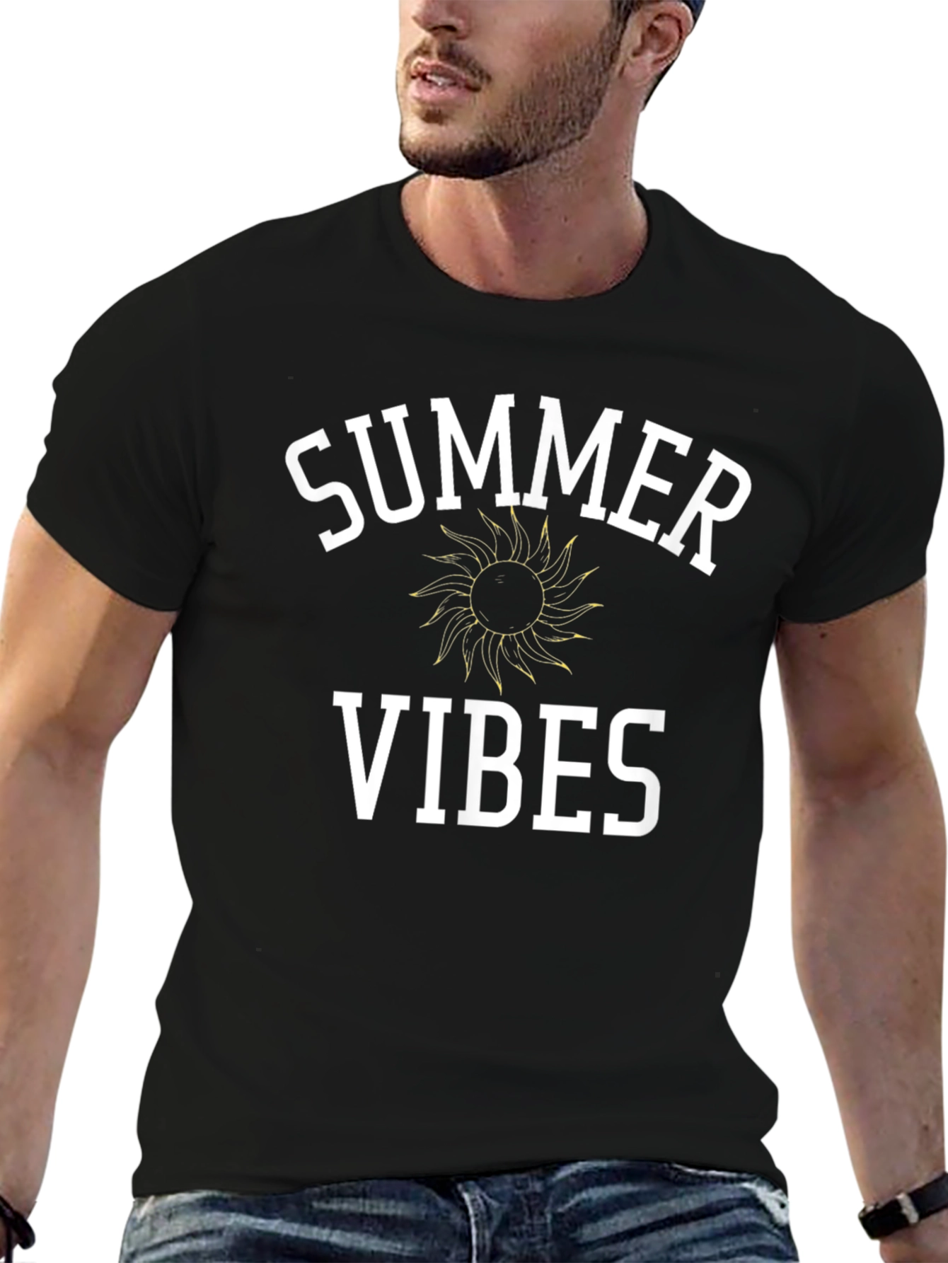 Summer Vibes Graphic T-Shirt - Black