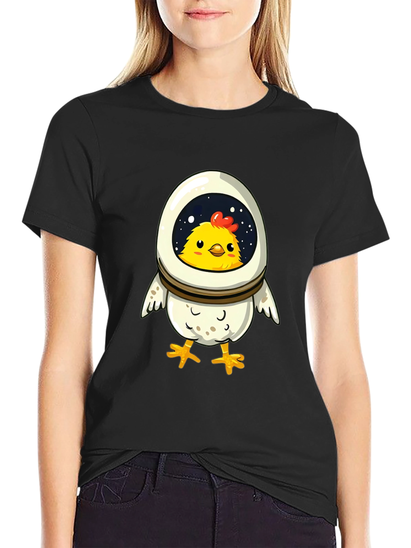 Astronaut Chicken T-Shirt - Fun Space Design