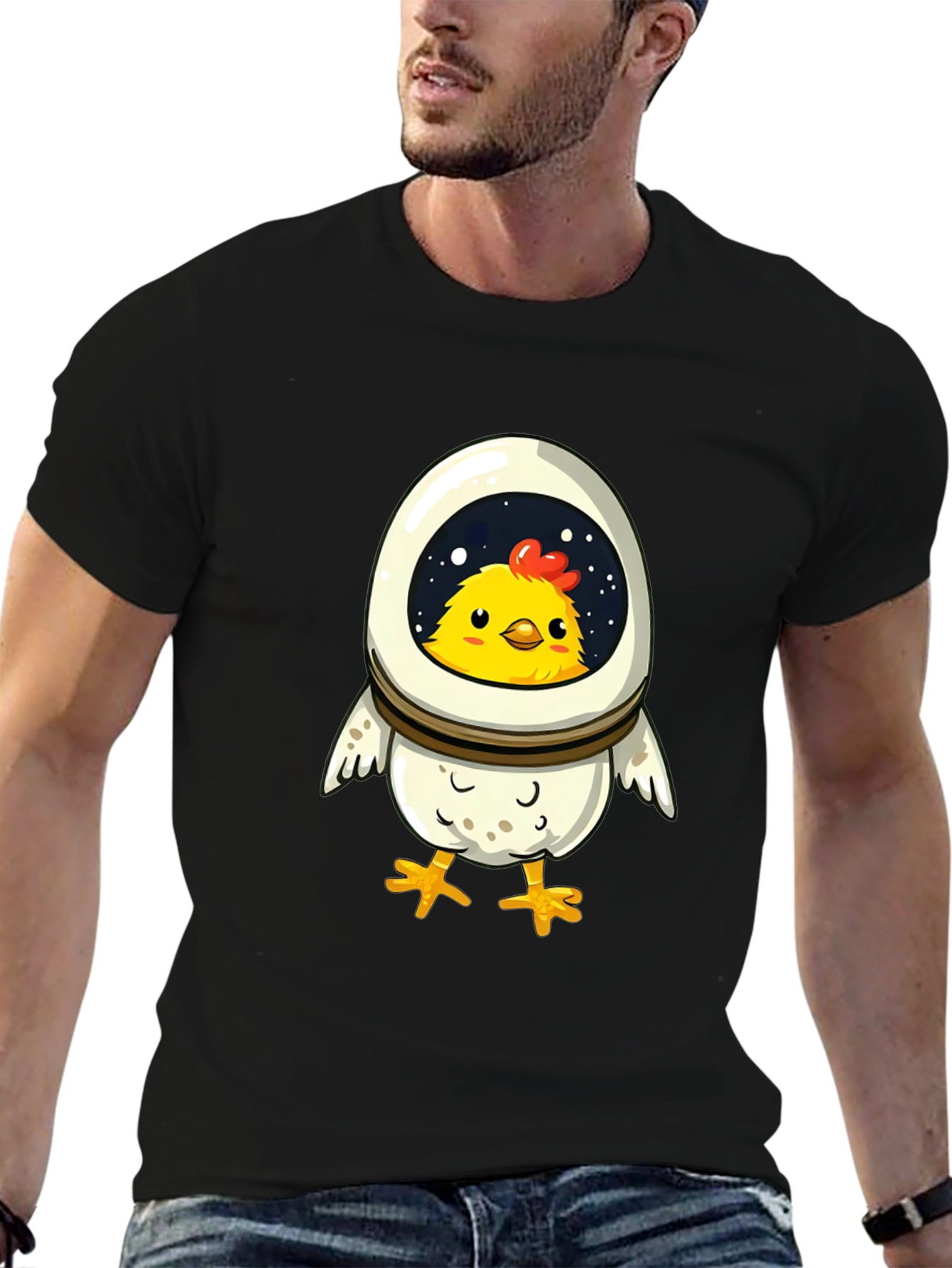 Astronaut Chicken T-Shirt - Fun Space Design