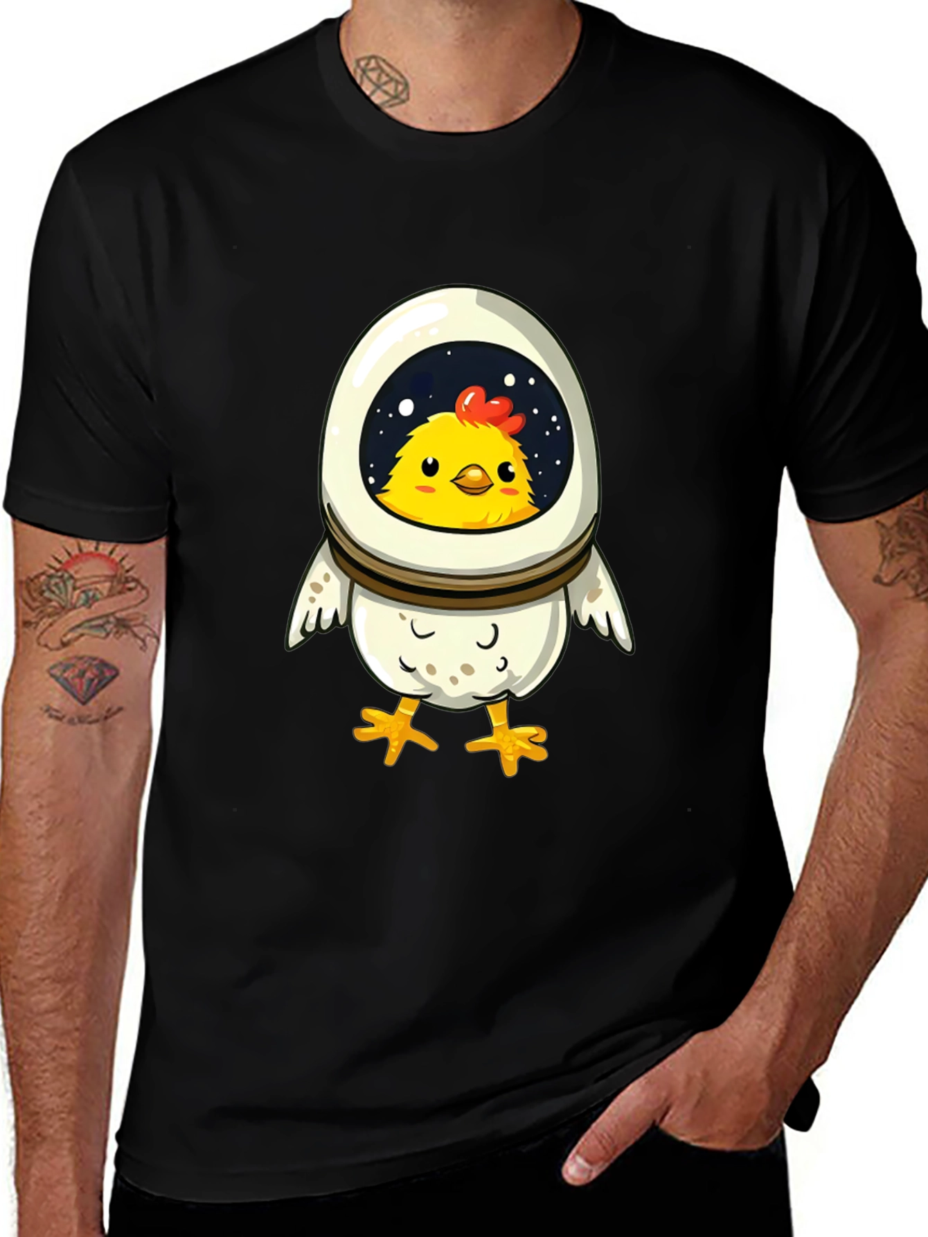 Astronaut Chicken T-Shirt - Fun Space Design