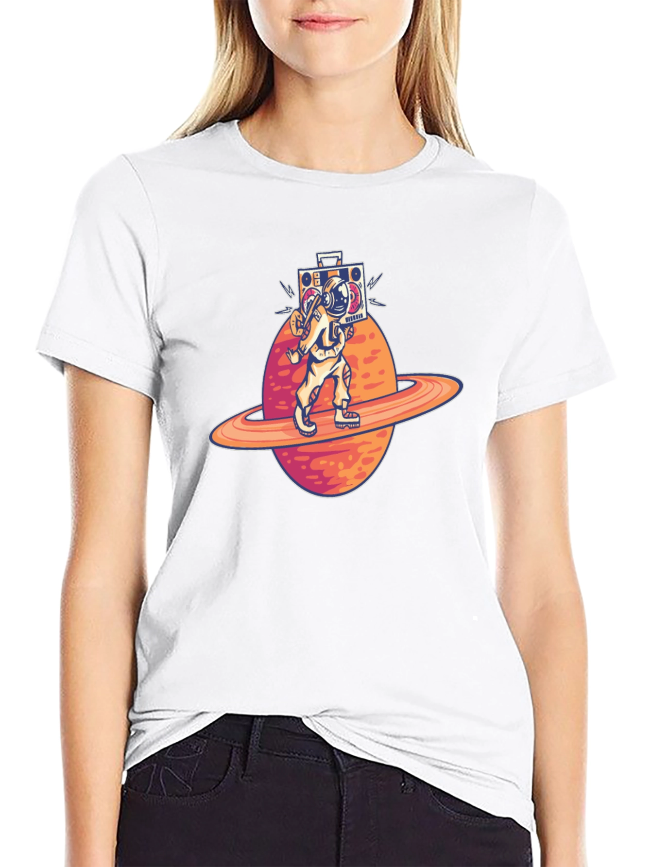 Astronaut Boombox T-Shirt - Space Traveler Design