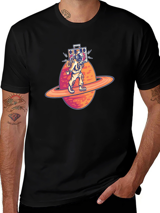 Astronaut Boombox T-Shirt - Space Traveler Design