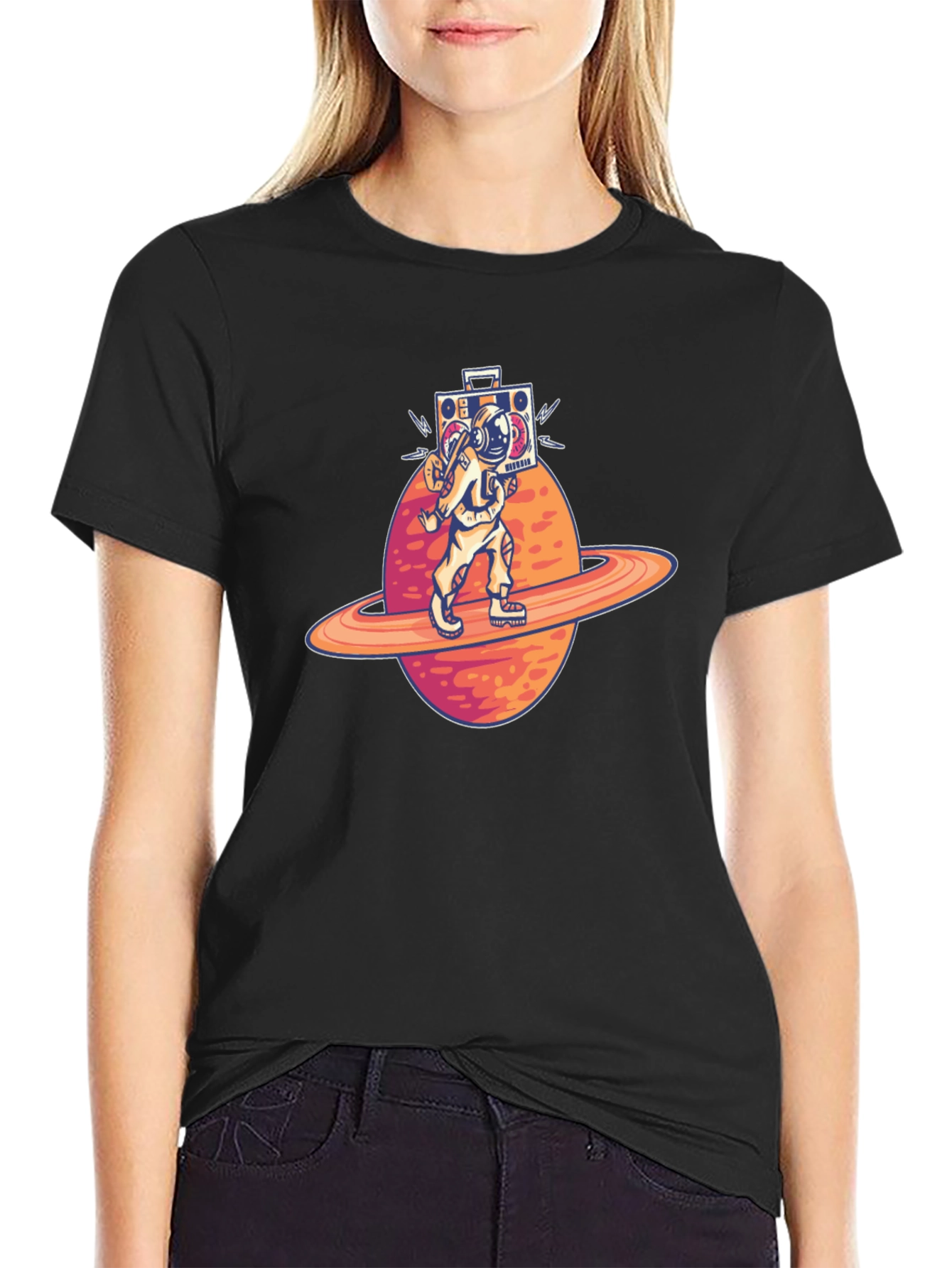 Astronaut Boombox T-Shirt - Space Traveler Design