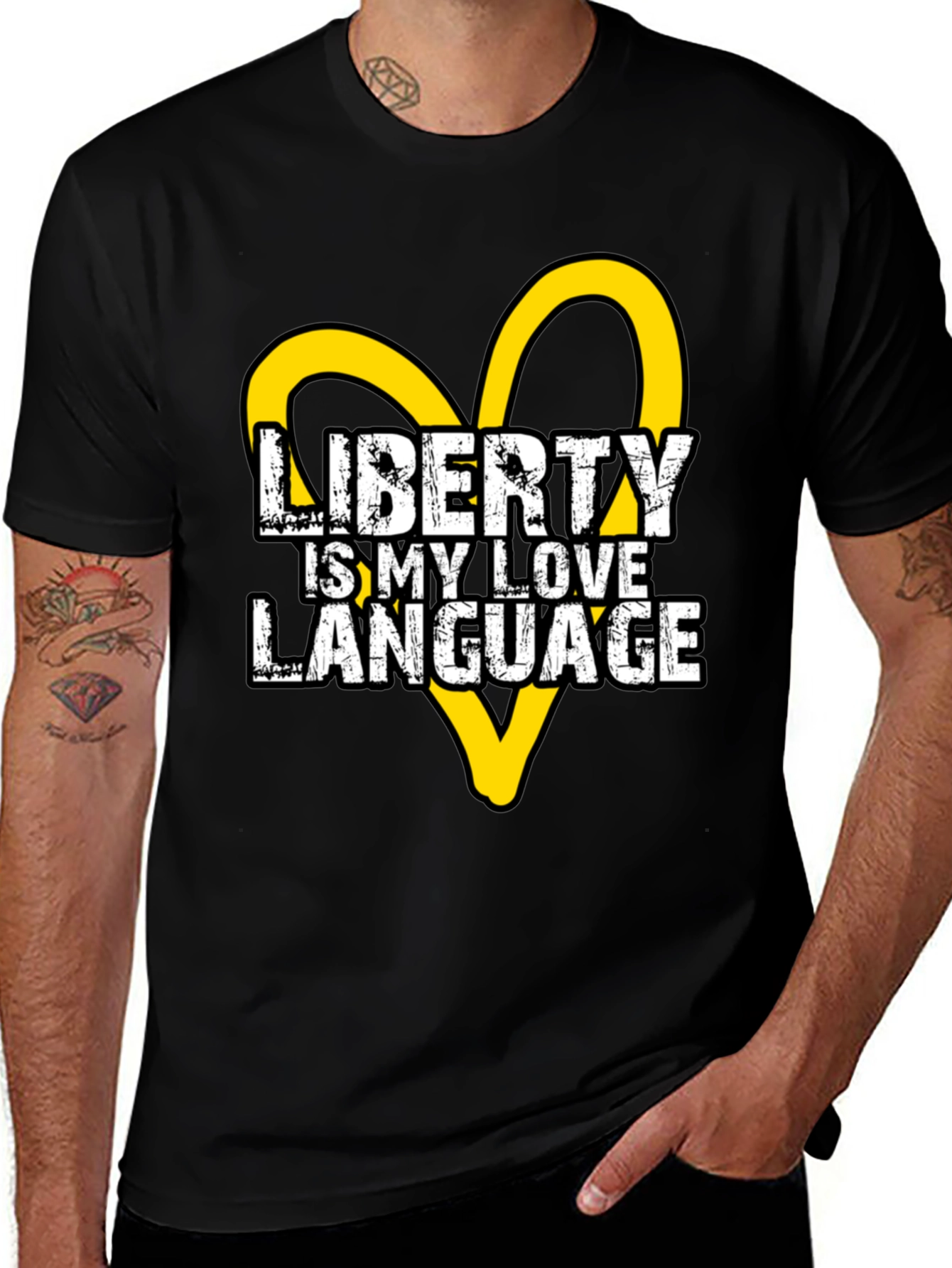 Liberty is My Love Language Black Graphic Tee