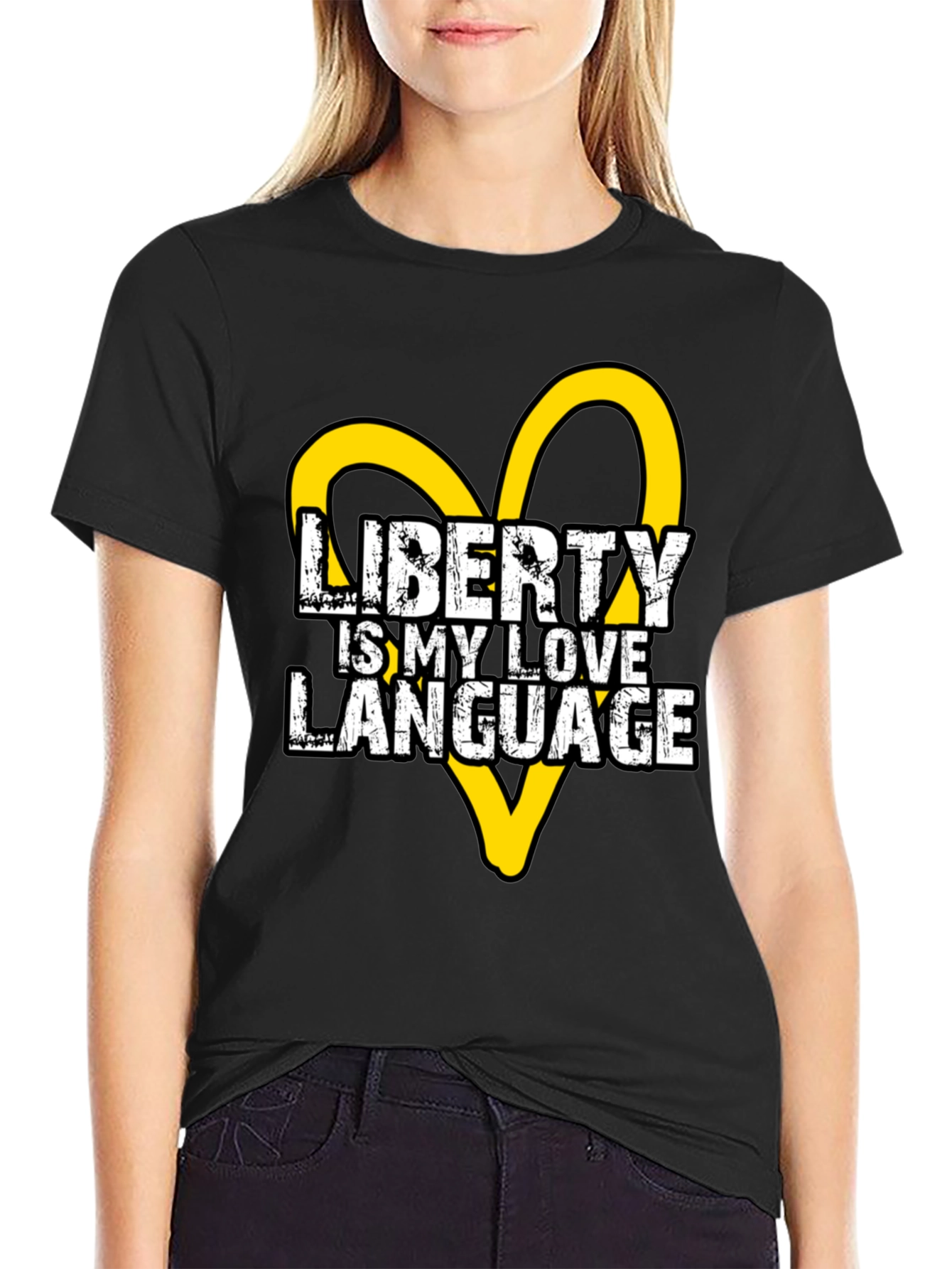 Liberty is My Love Language Black Graphic Tee