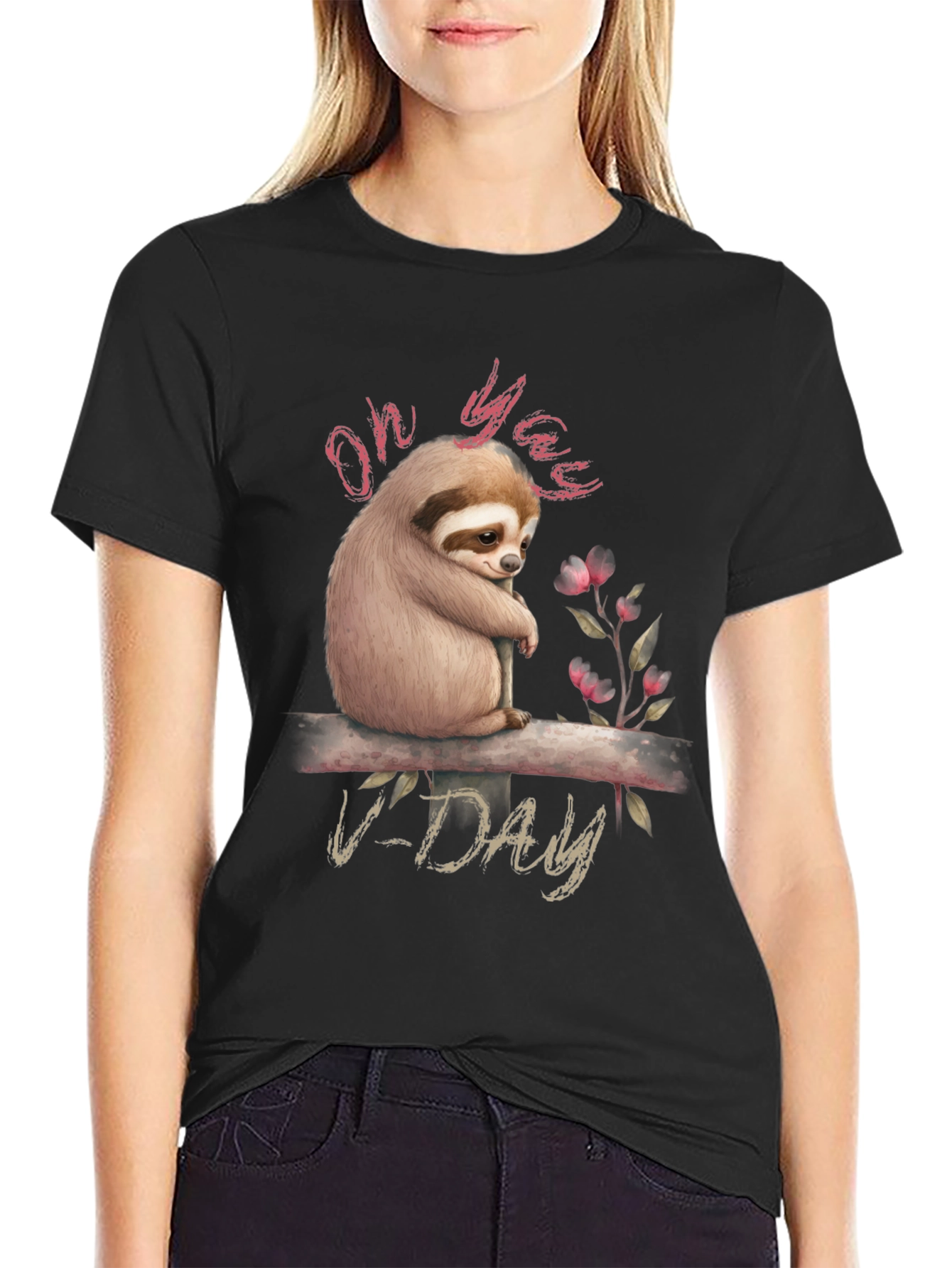 Oh Yaas V-Day Sloth Graphic Tee