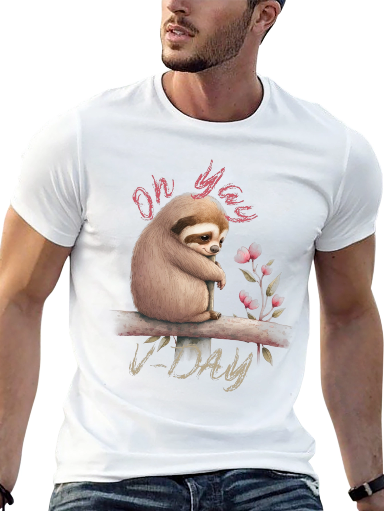 Oh Yaas V-Day Sloth Graphic Tee