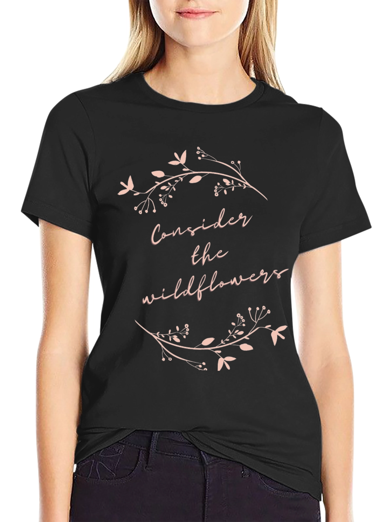 Consider the Wildflowers Graphic Tee - Black