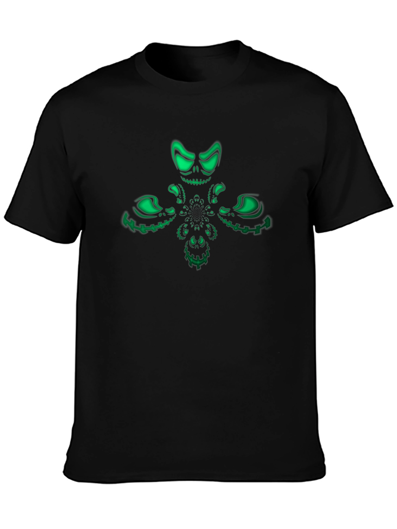 Glowing Skull Graphic Tee - Mens Black T-Shirt