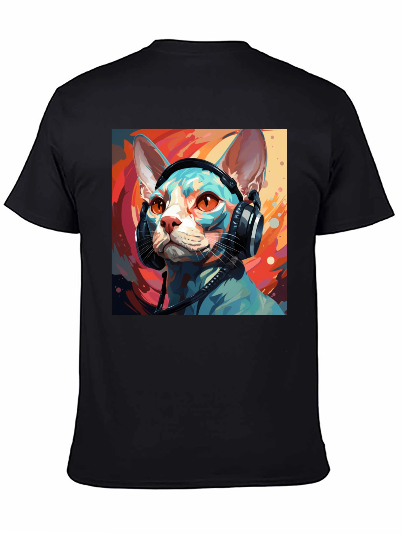 Cat Headphones T-Shirt - Cool Graphic Tee