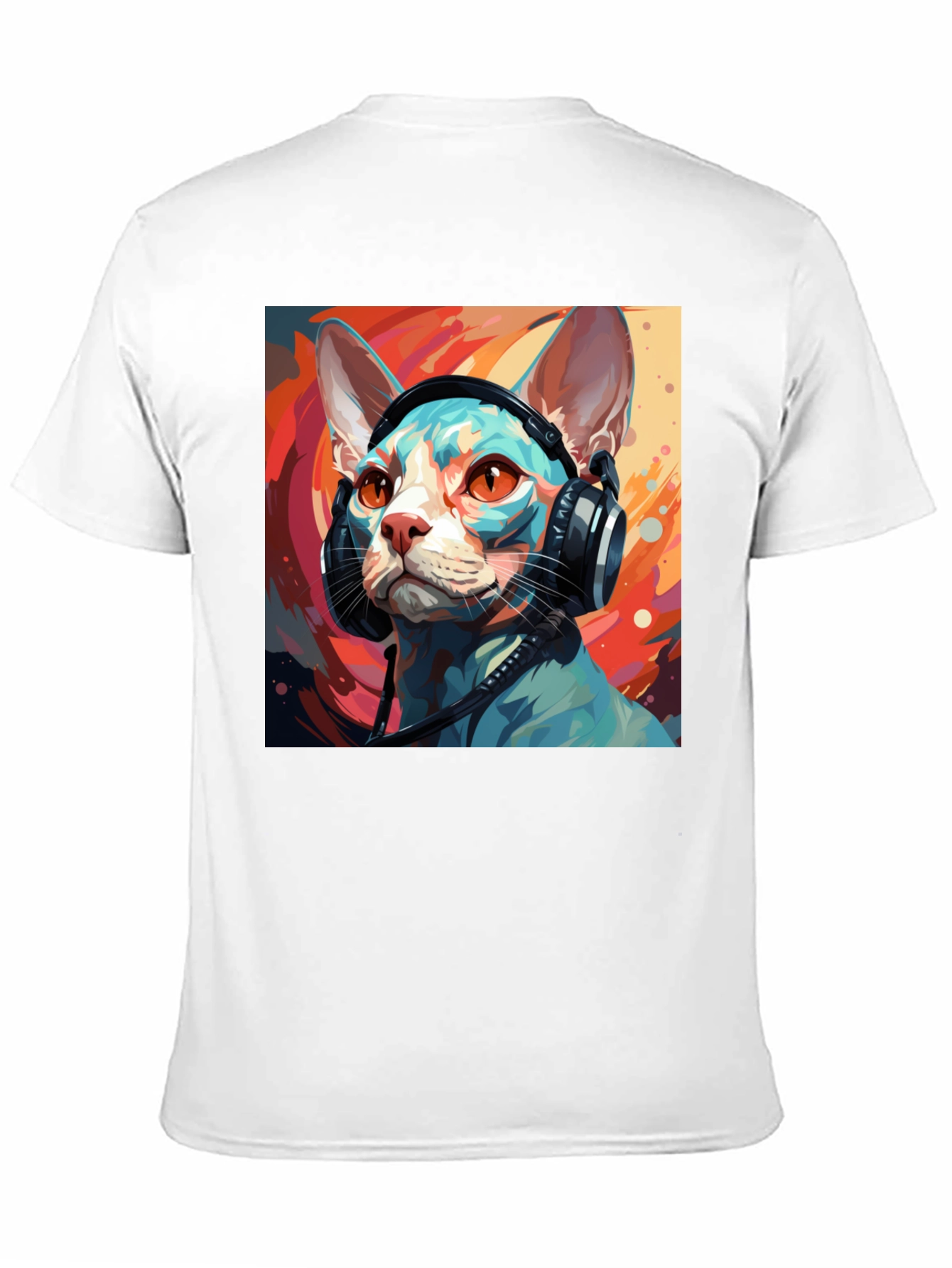 Cat Headphones T-Shirt - Cool Graphic Tee