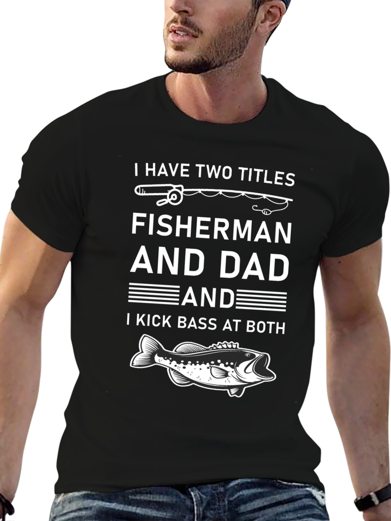 Fisherman Dad Graphic T-Shirt - Kick Bass at Both!