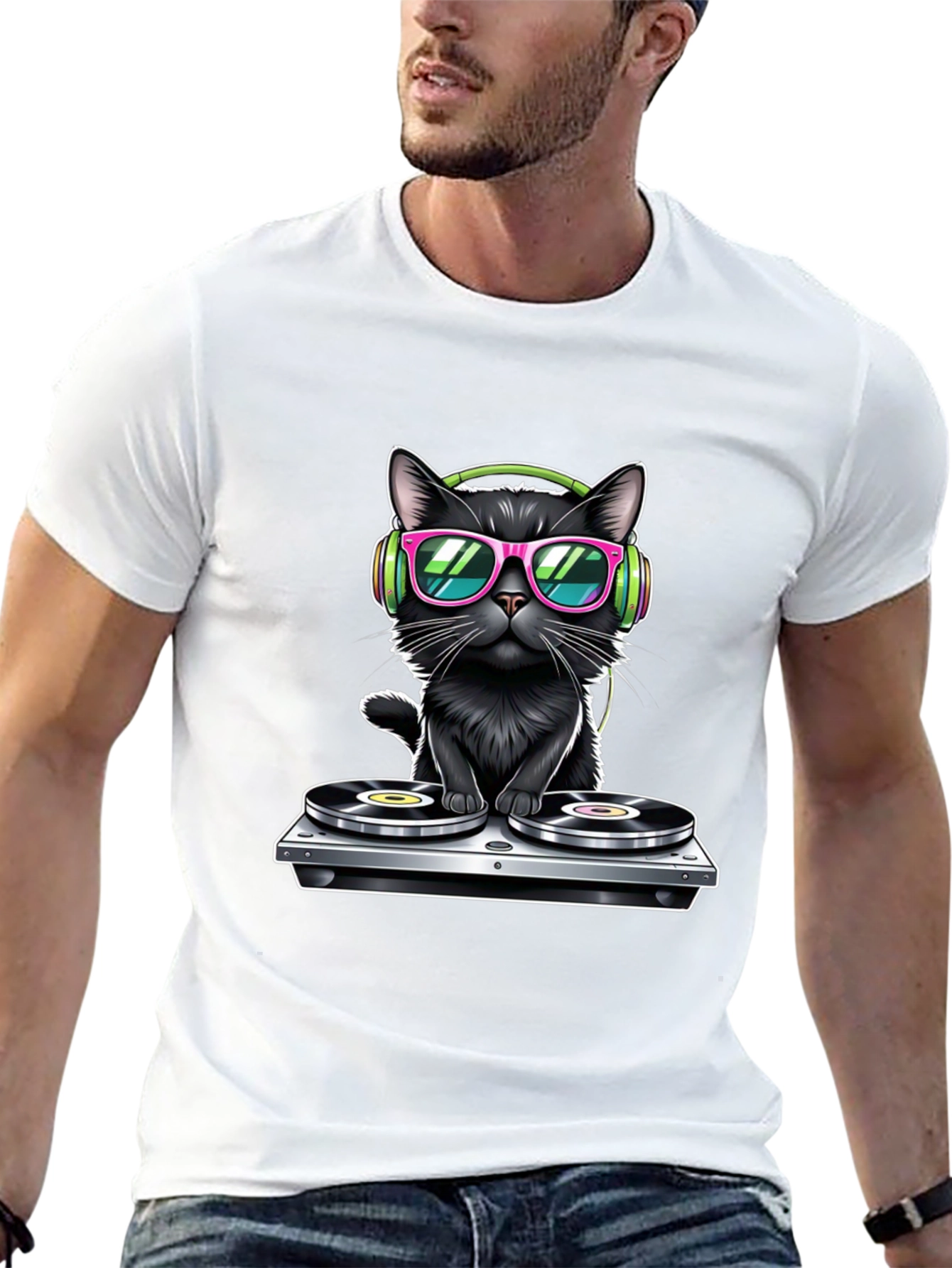 DJ Cat T-Shirt - Cool & Unique Design
