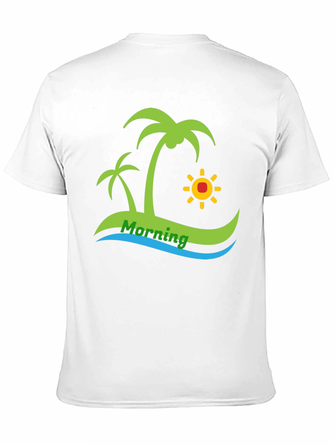 Island Morning Graphic Tee - Black Cotton T-Shirt