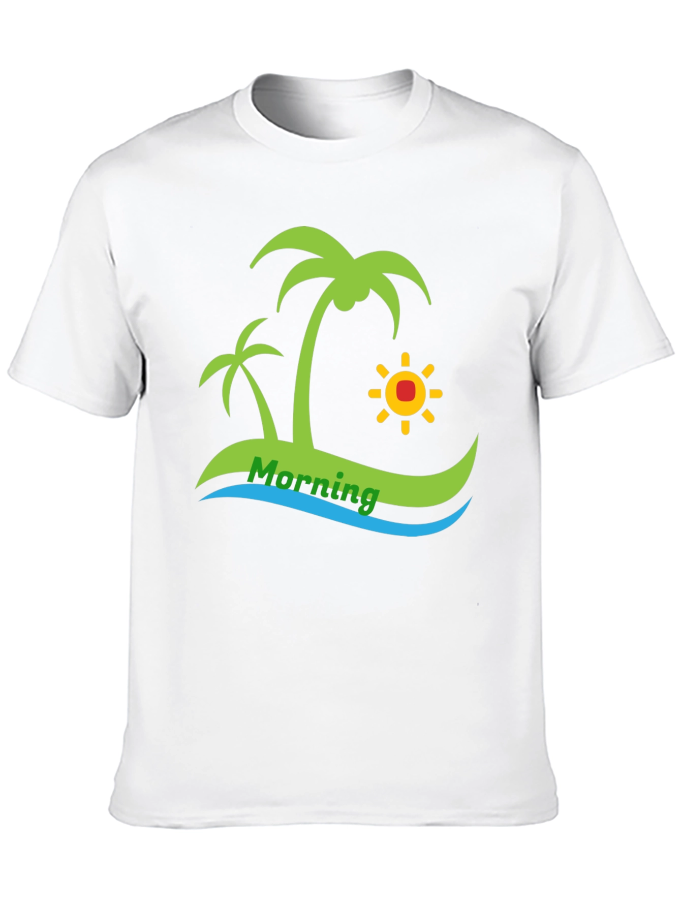 Island Morning Graphic Tee - Black Cotton T-Shirt