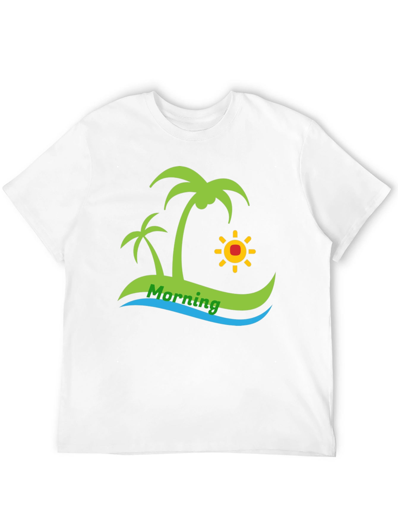 Island Morning Graphic Tee - Black Cotton T-Shirt