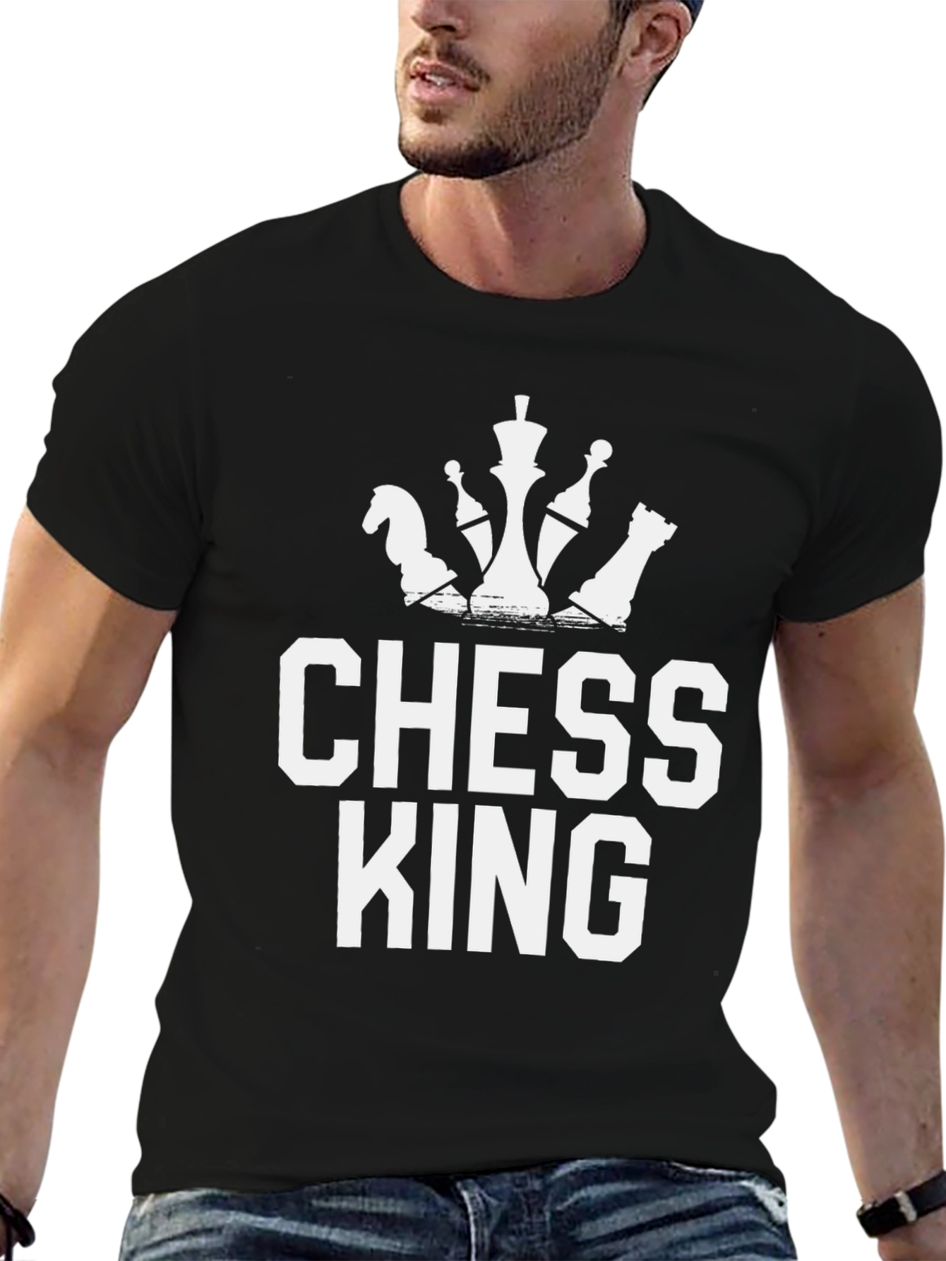 Chess King Graphic T-Shirt - Black Casual Tee