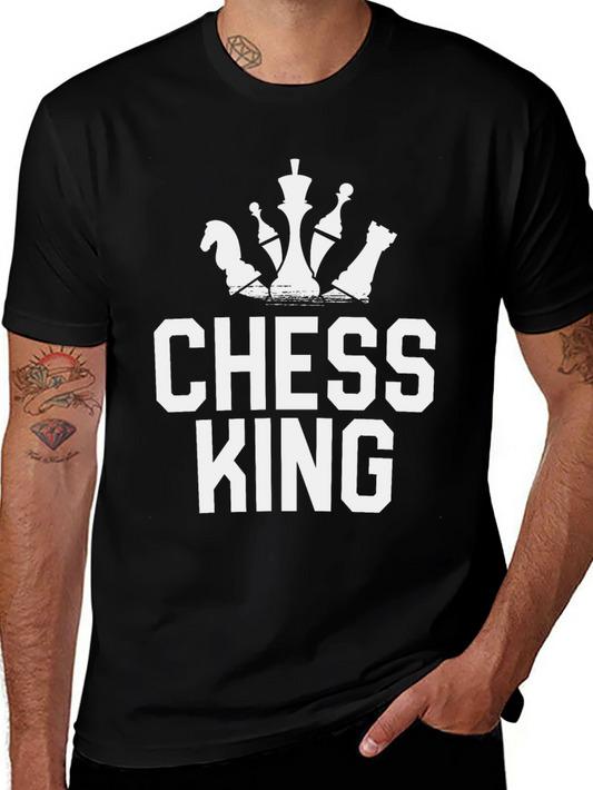 Chess King Graphic T-Shirt - Black Casual Tee