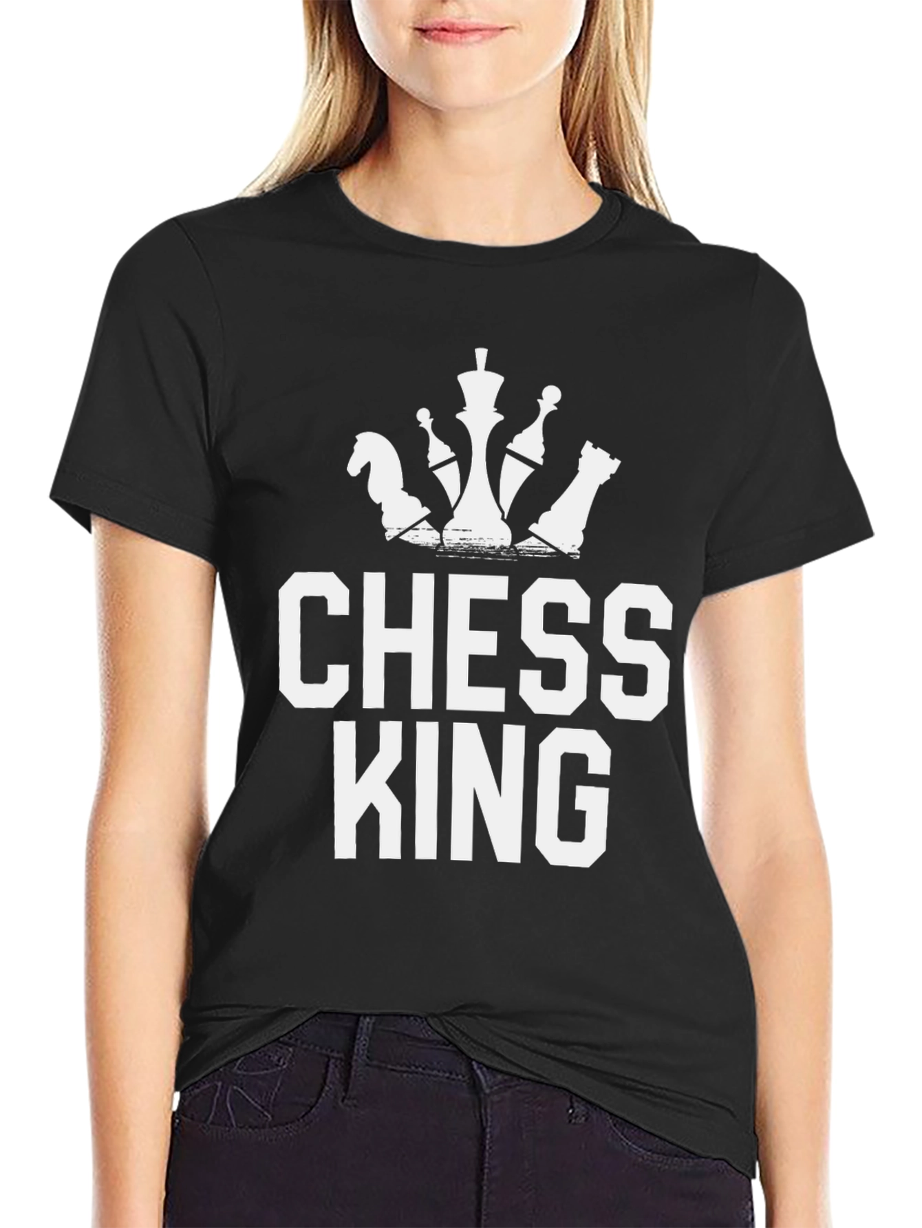 Chess King Graphic T-Shirt - Black Casual Tee